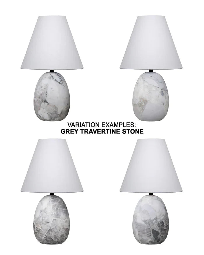 Capsule Table Lamp, Travertine