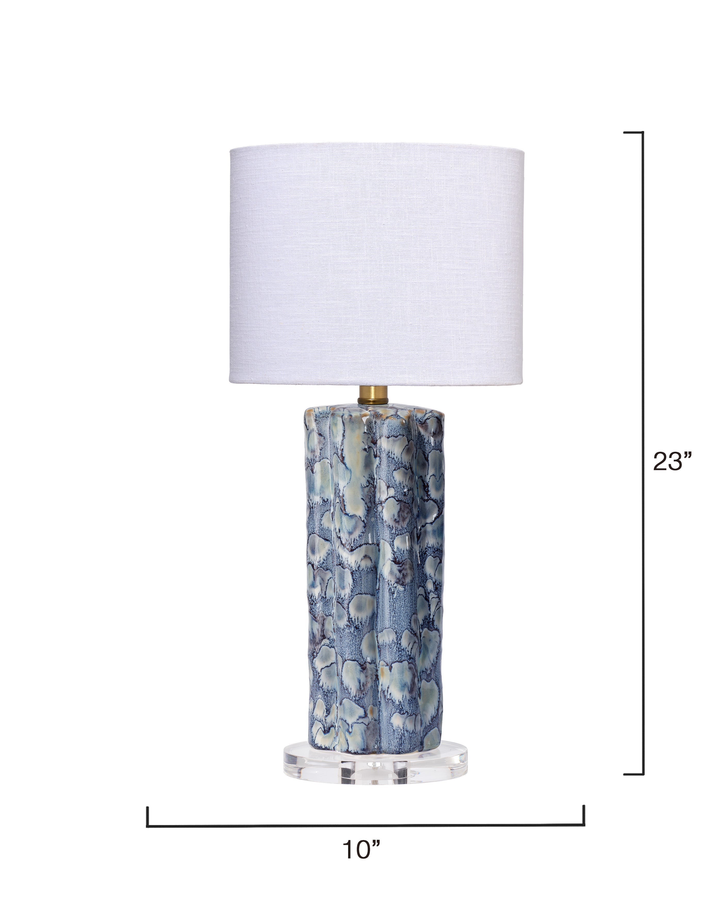 Flurry Ceramic Small Table Lamp with Linen Shade