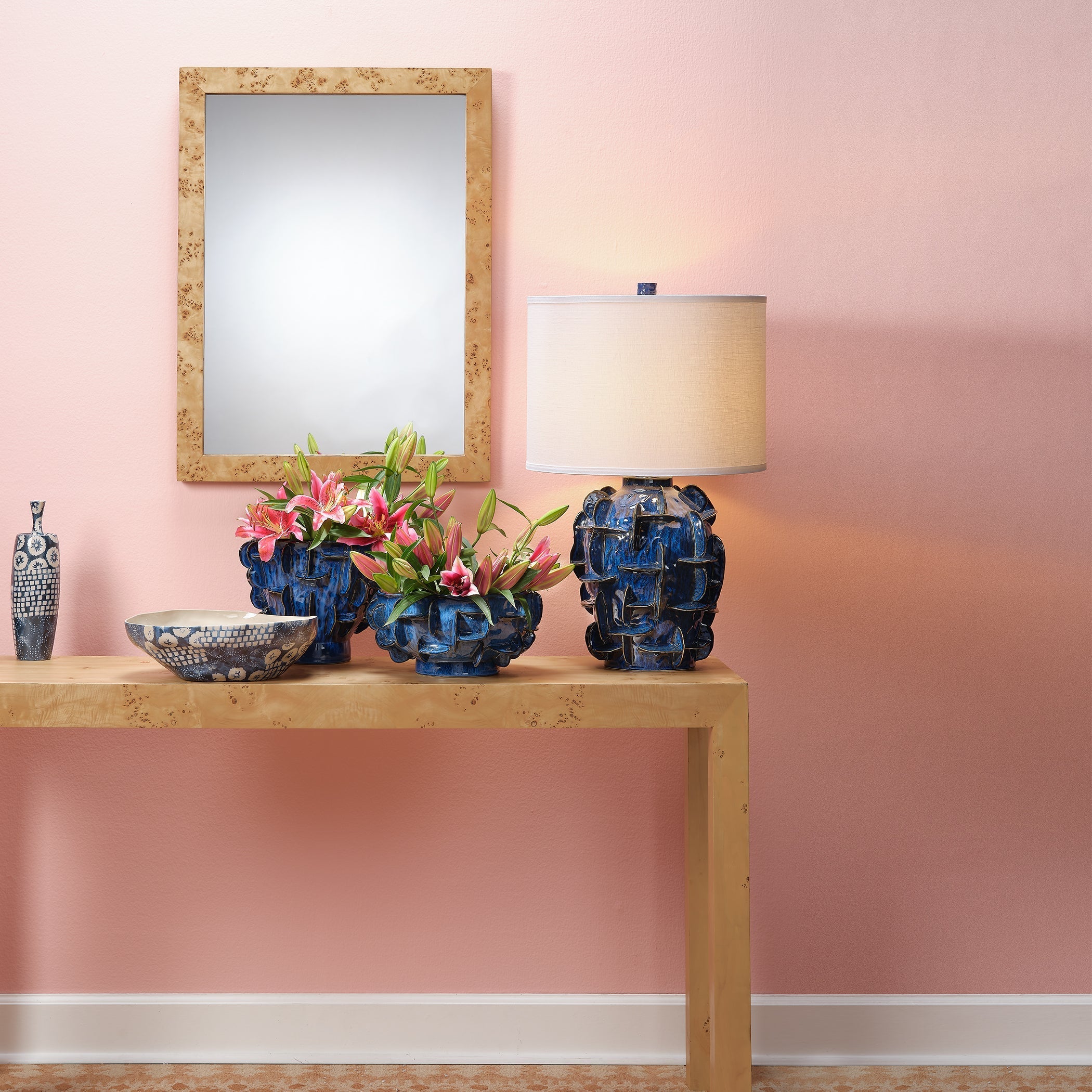 Helios Ceramic Table Lamp with Linen Shade