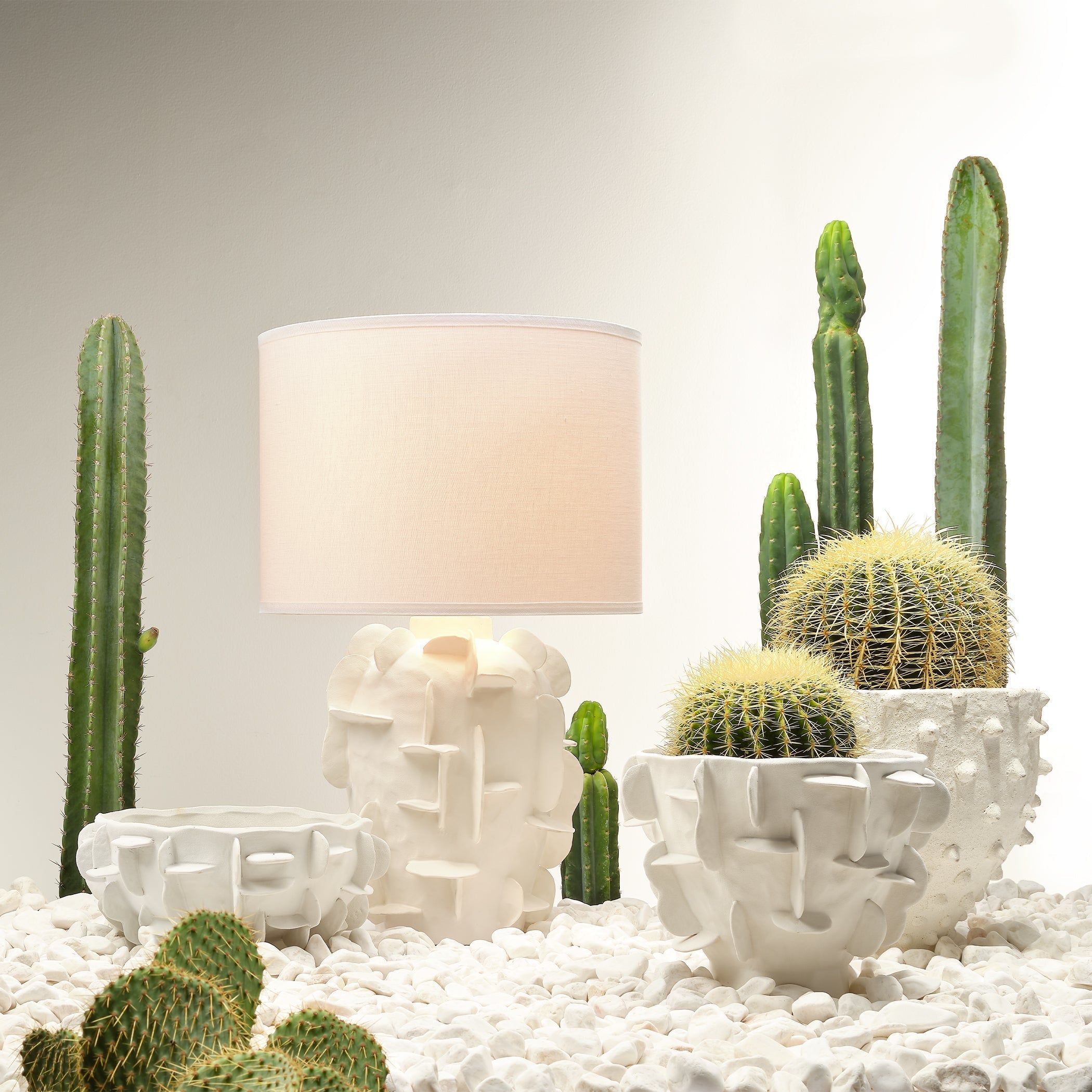Helios Ceramic Table Lamp with Linen Shade