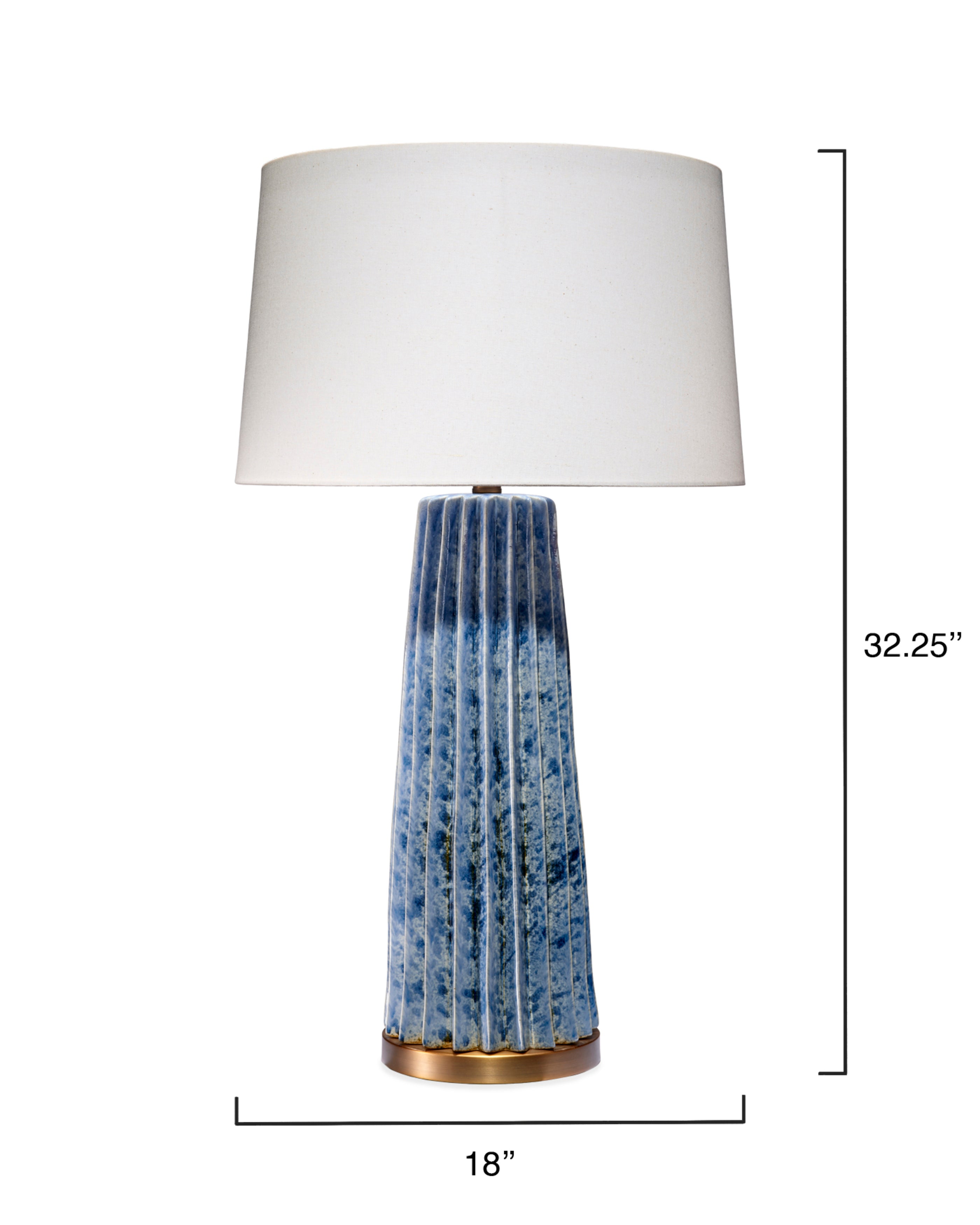 Pleated Ceramic Table Lamp with Linen Shade