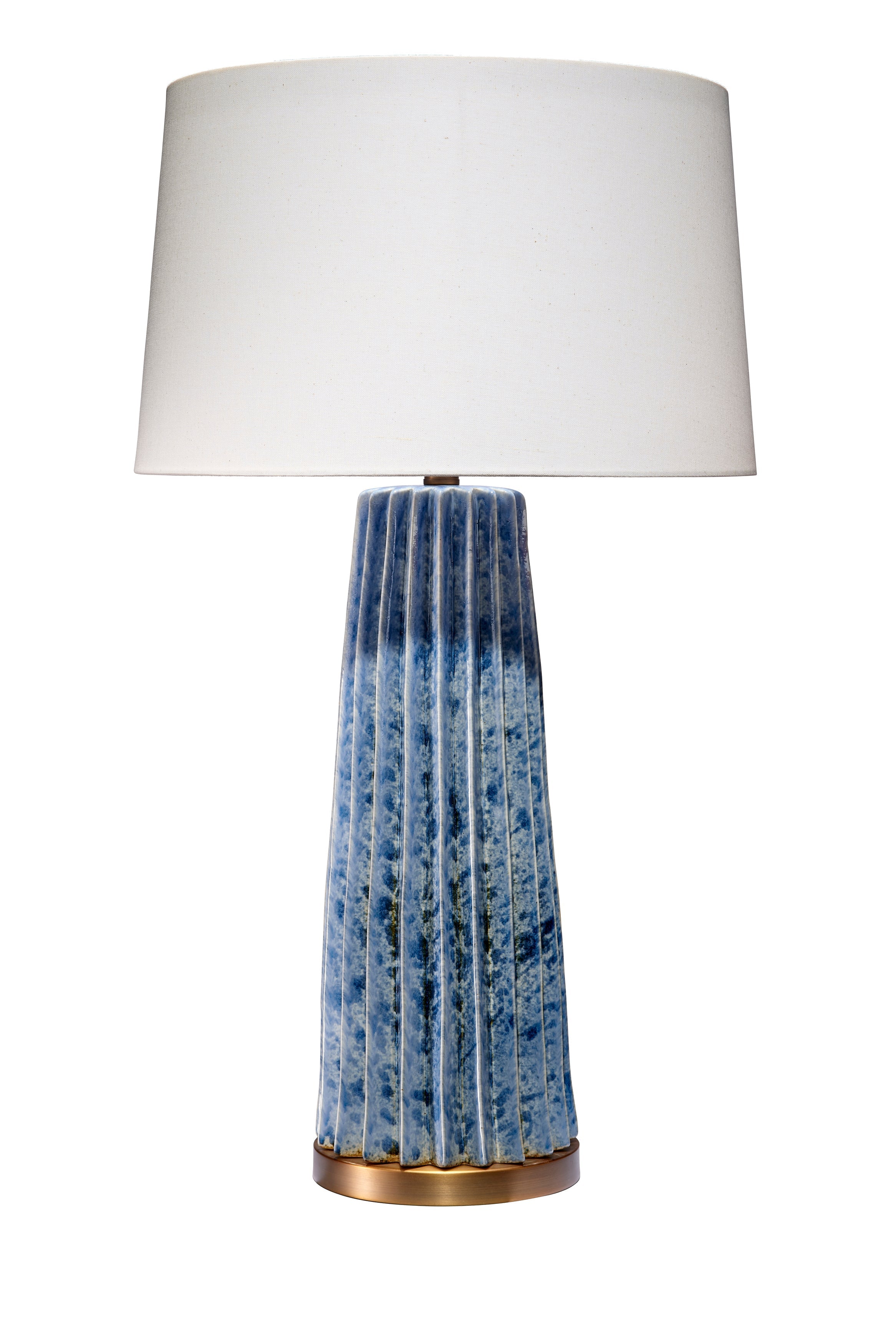 Pleated Ceramic Table Lamp with Linen Shade