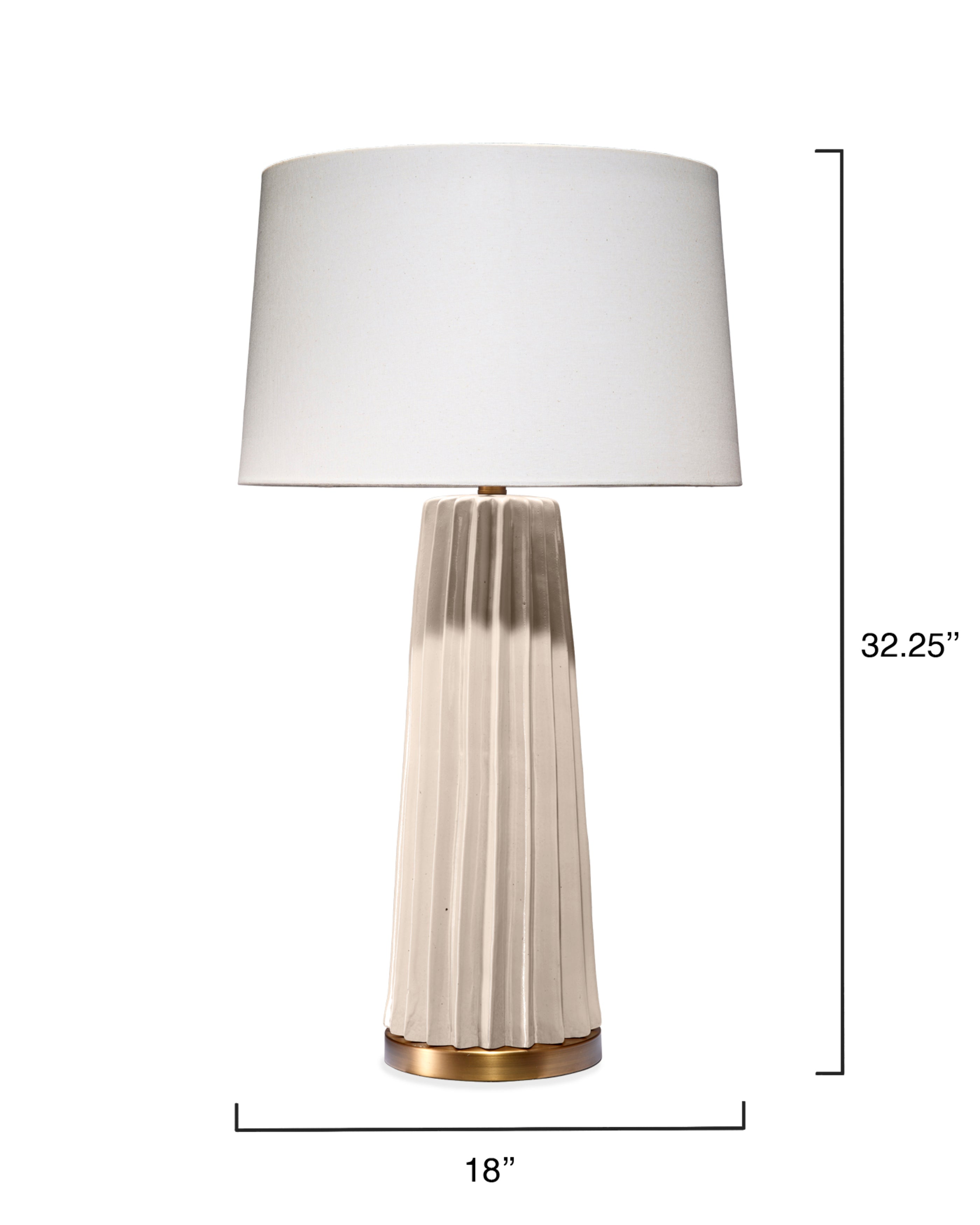 Pleated Ceramic Table Lamp with Linen Shade