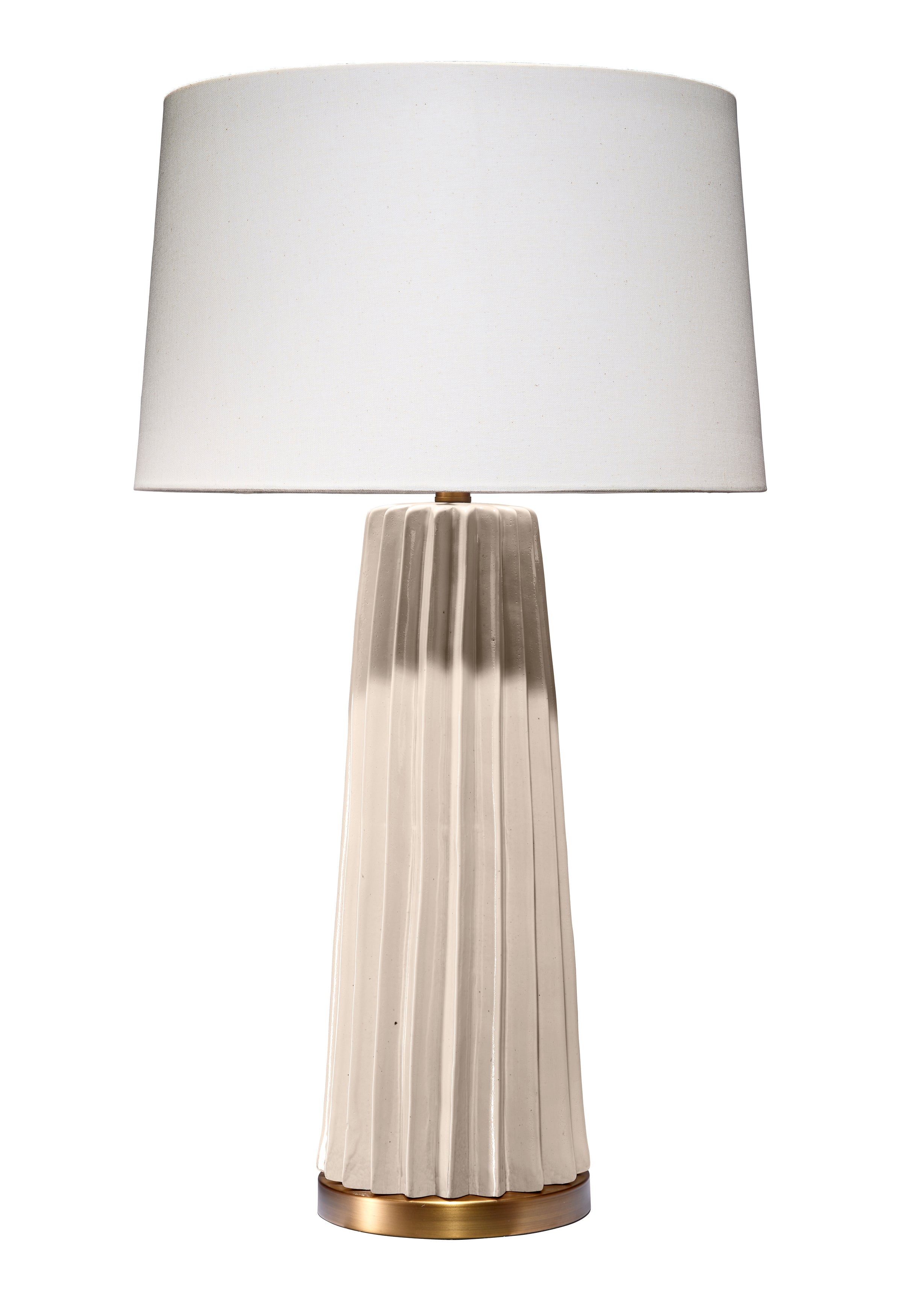 Pleated Ceramic Table Lamp with Linen Shade