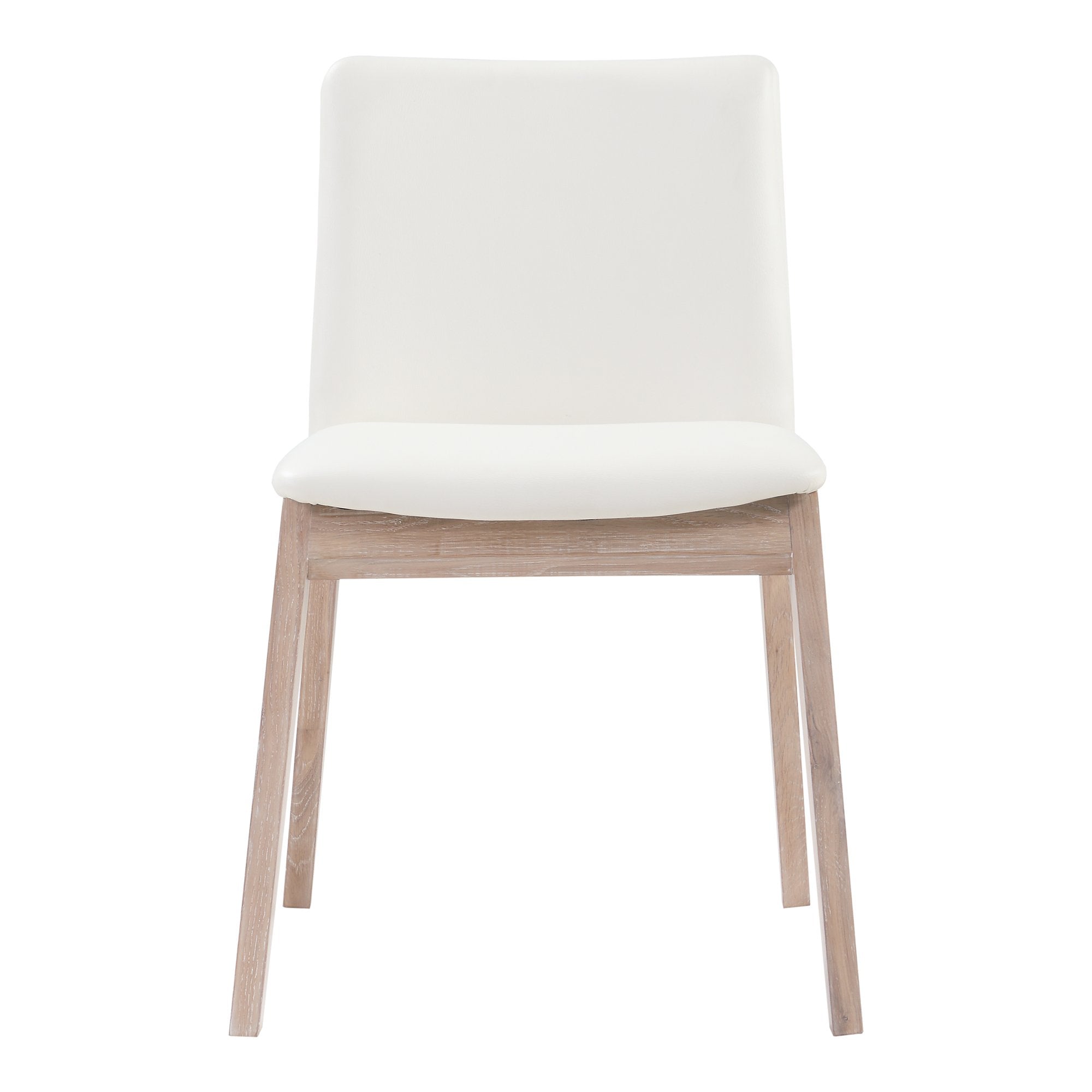 Deco Oak Dining Chair, White, Set of 2
