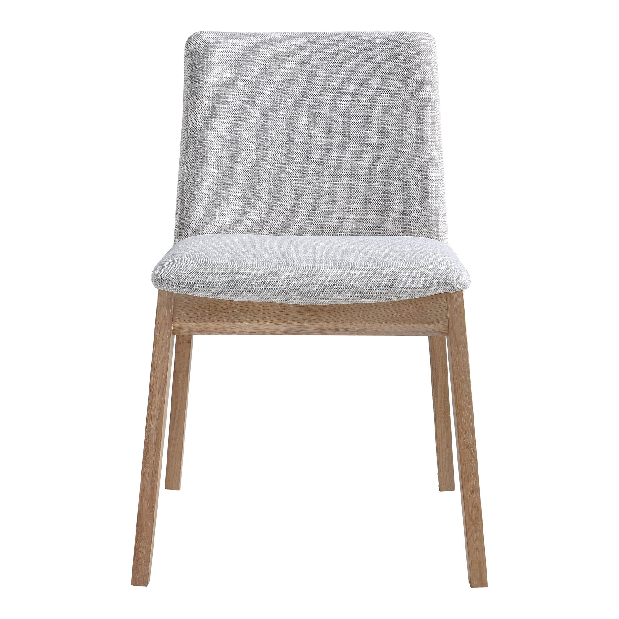 Deco Oak Dining Chair, Grey, Set of 2