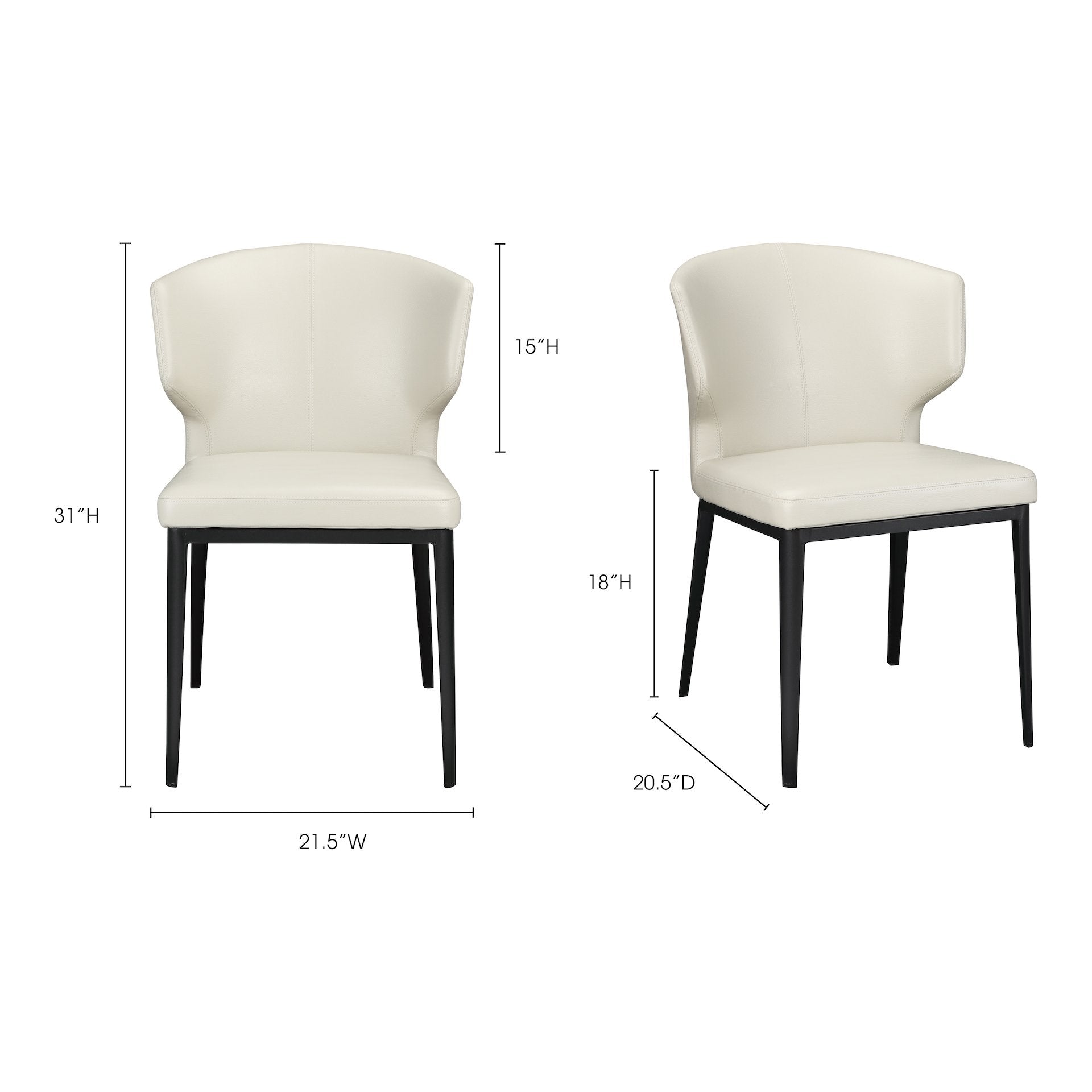 Delaney Side Chair, Beige, Set of 2