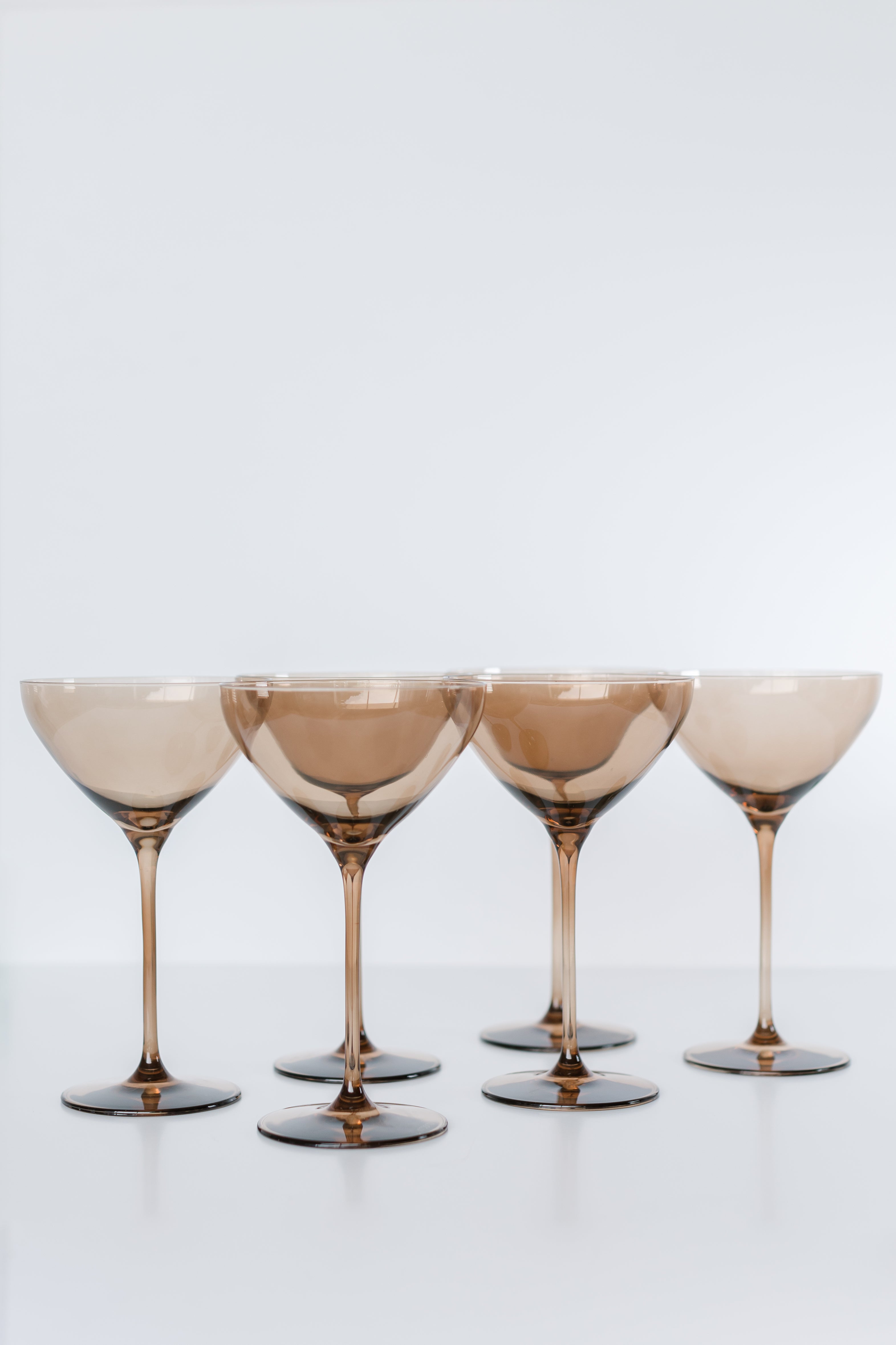 Estelle Colored Martini Glass - Set of 6 {Mocha Mousse (Our Amber Smoke)}