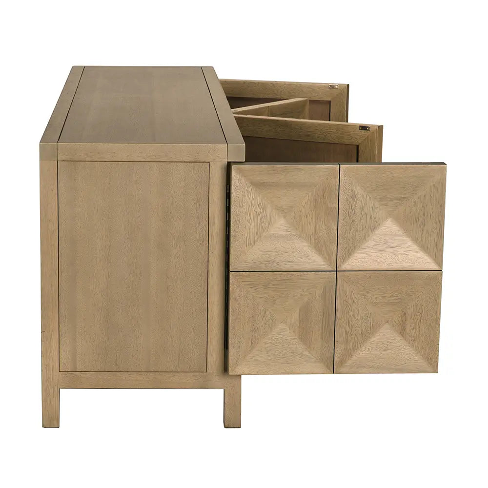 Quadrant 4 Door Sideboard, Washed Walnut