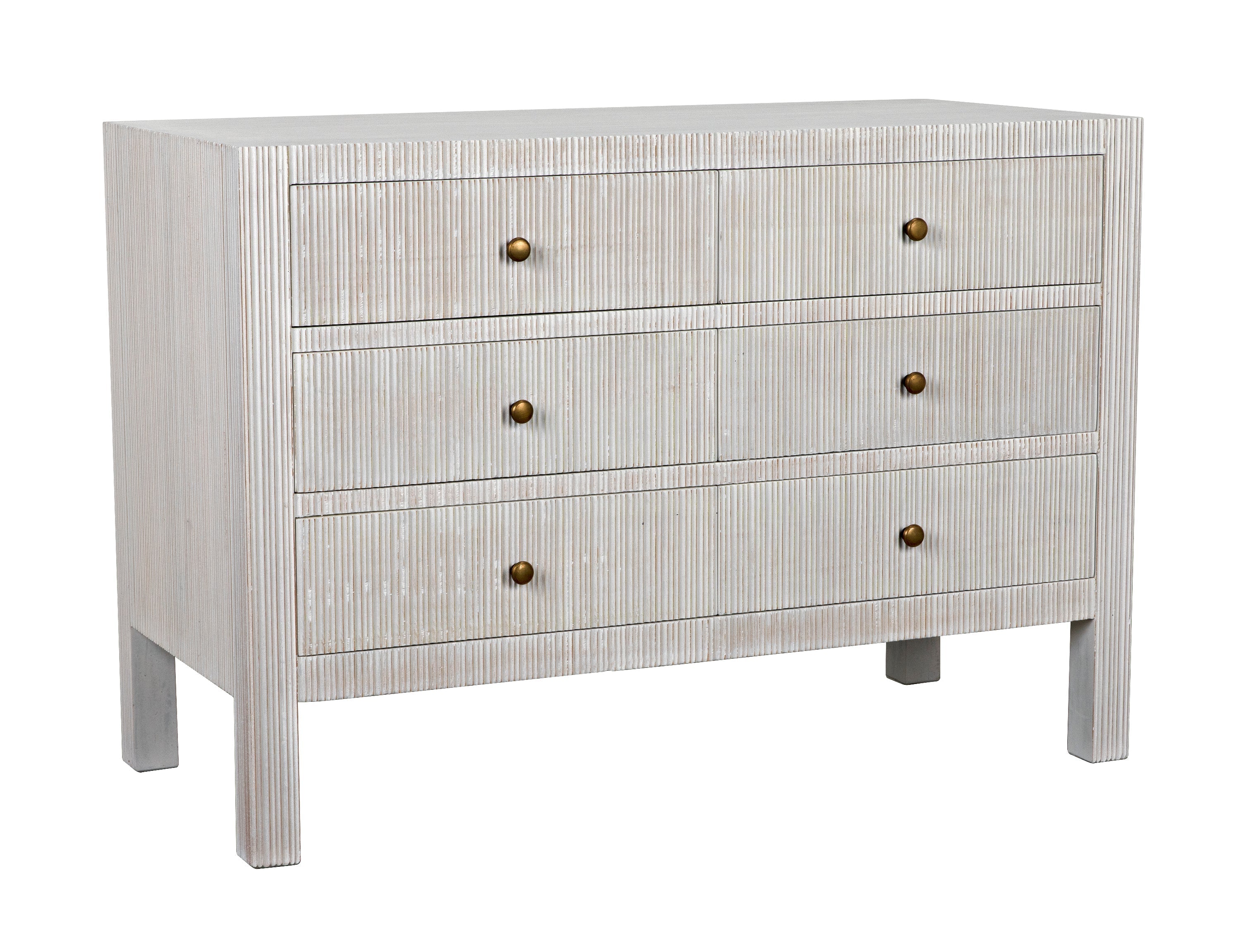 Conrad 6 Drawer Dresser, White Wash