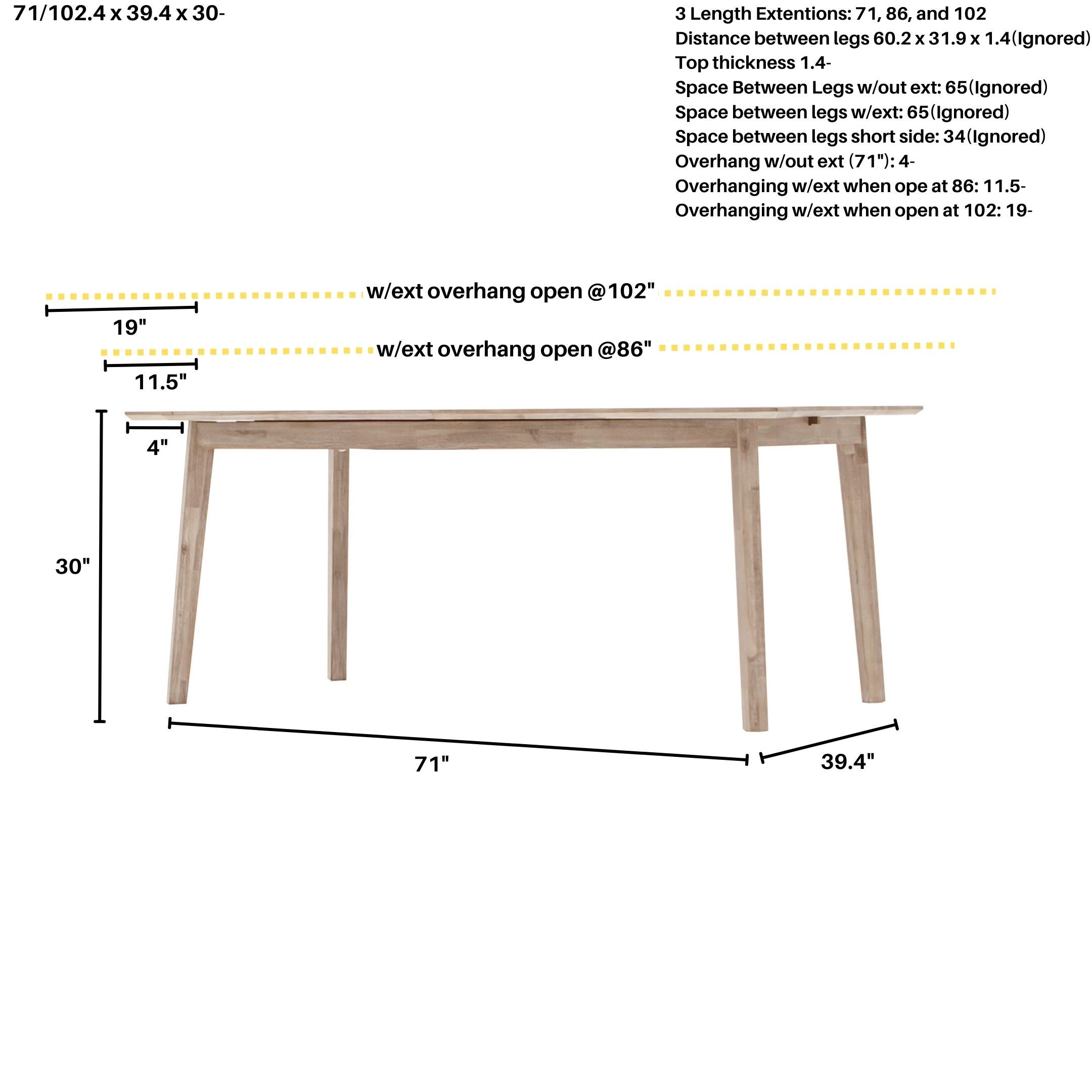 Gia Extension Dining Table - Light Driftwood