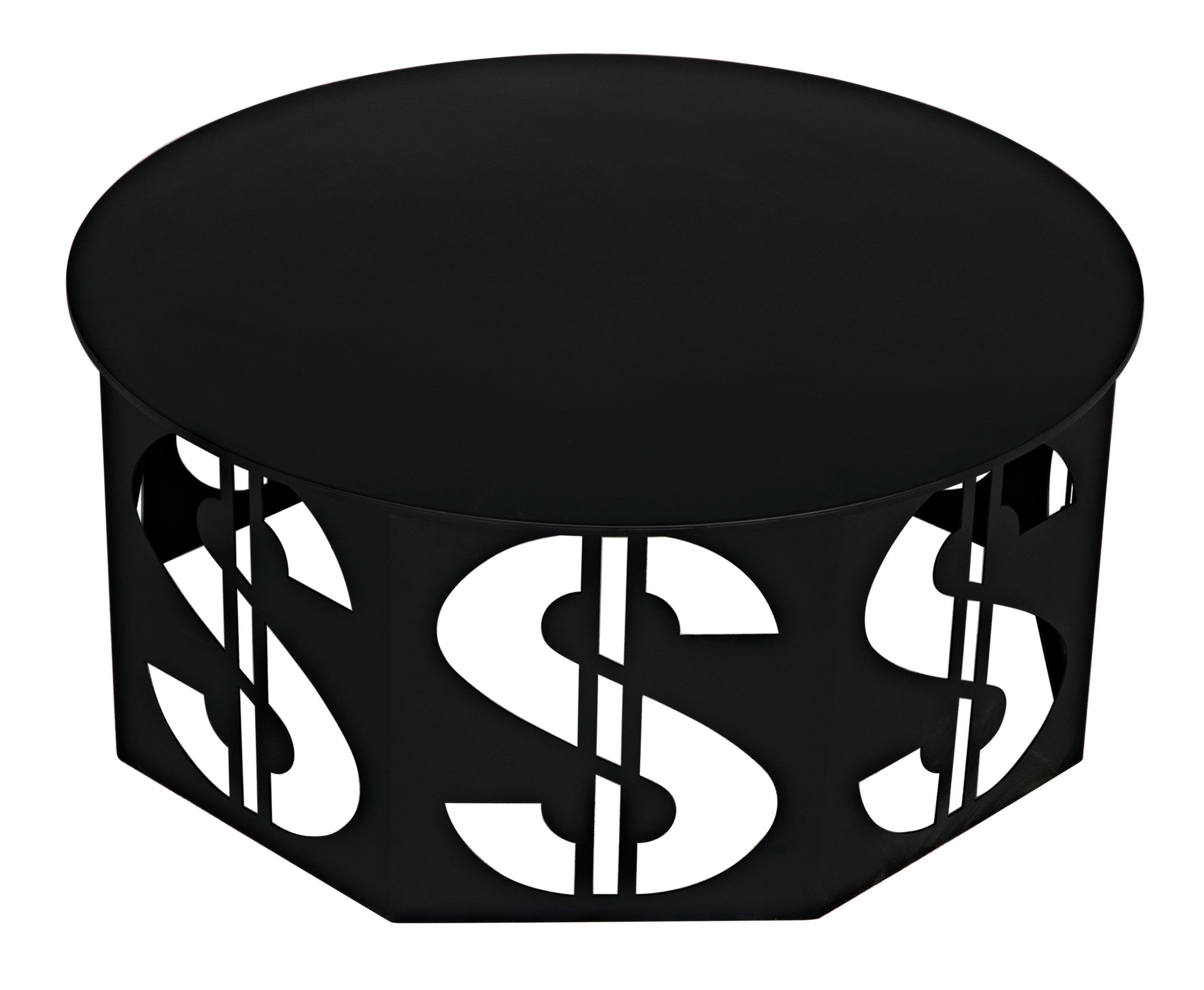 Dollar Coffee Table, Black Steel