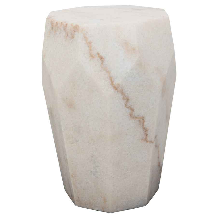 Monolith Side Table, White Stone