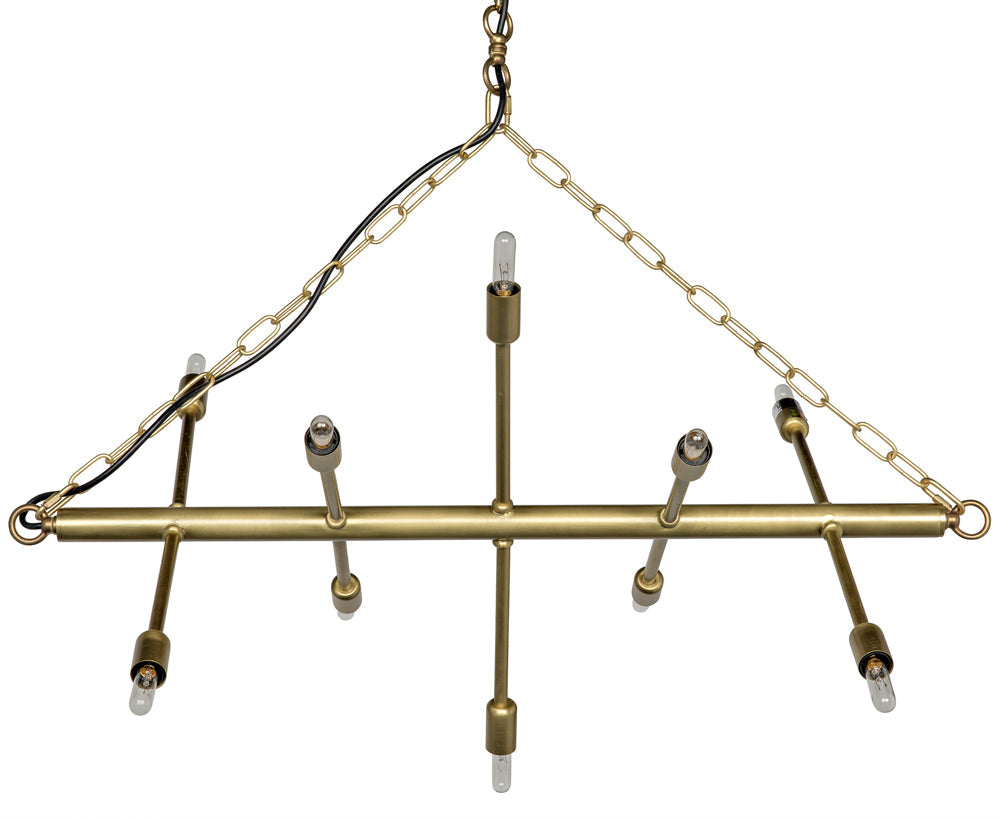Sperato Chandelier, Antique Brass