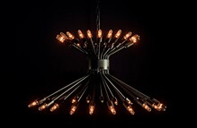 Mancini Chandelier, Black Steel