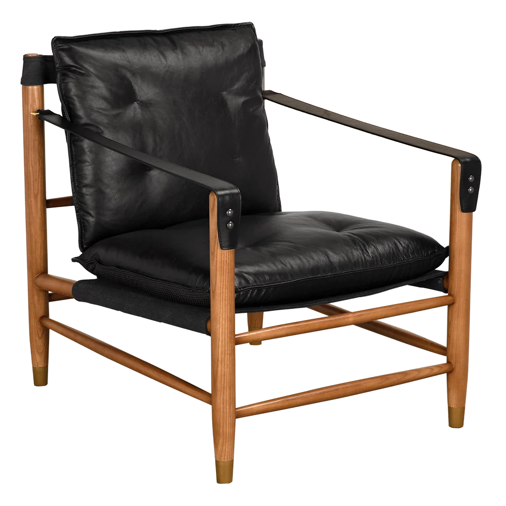 Luther Chair, Ebony Black Leather