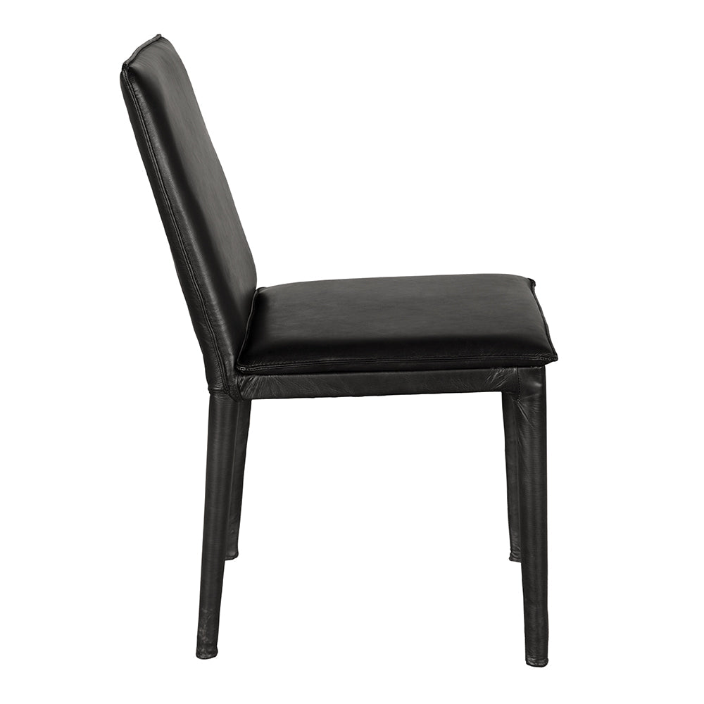 Newton Dining Chair, Ebony Black Leather