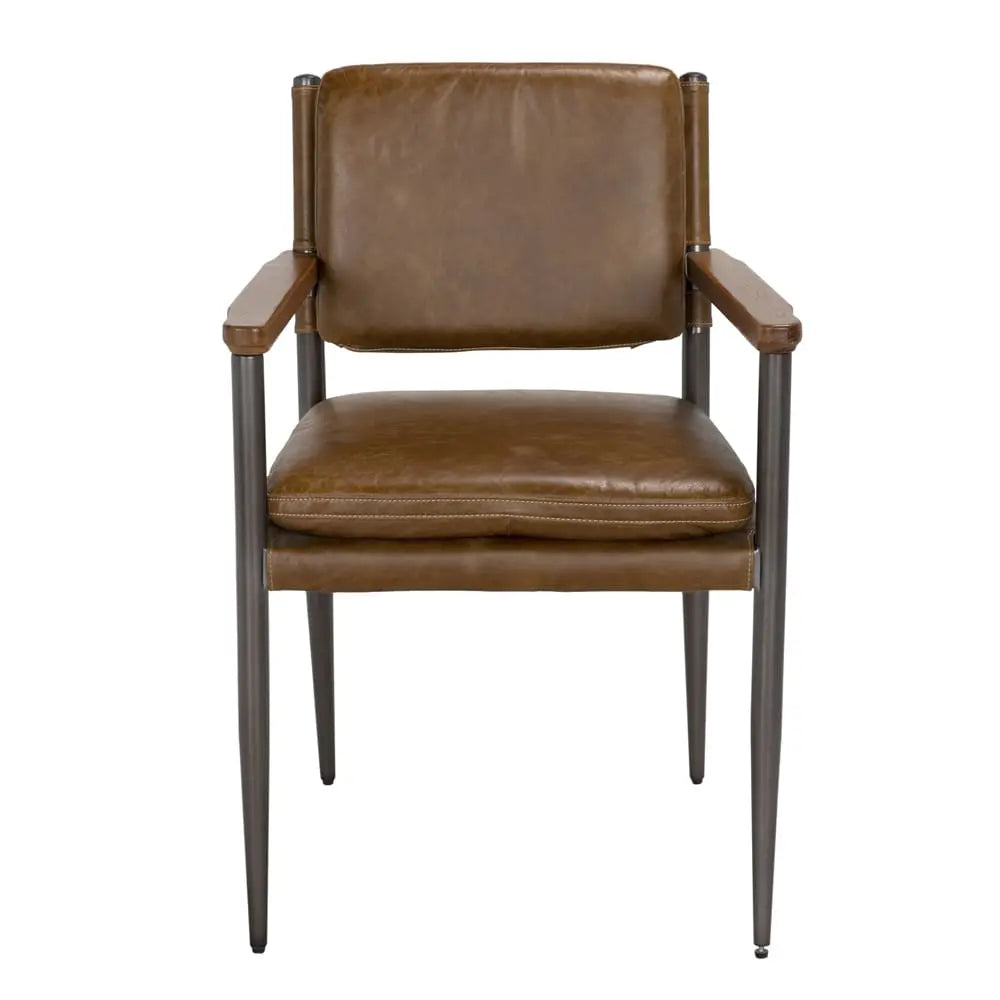 Wooster Dining Chair With Arms, Brown