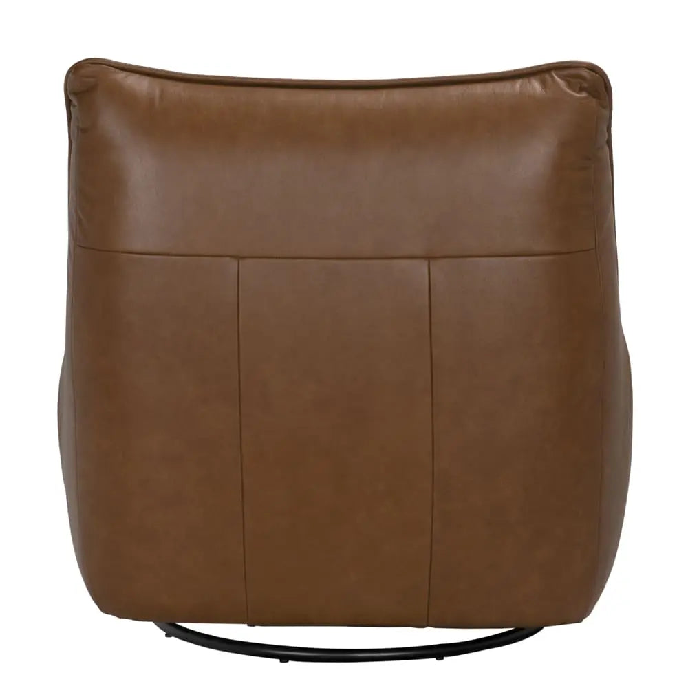 Mcclain Swivel Single Sofa, Roche Tan Leather