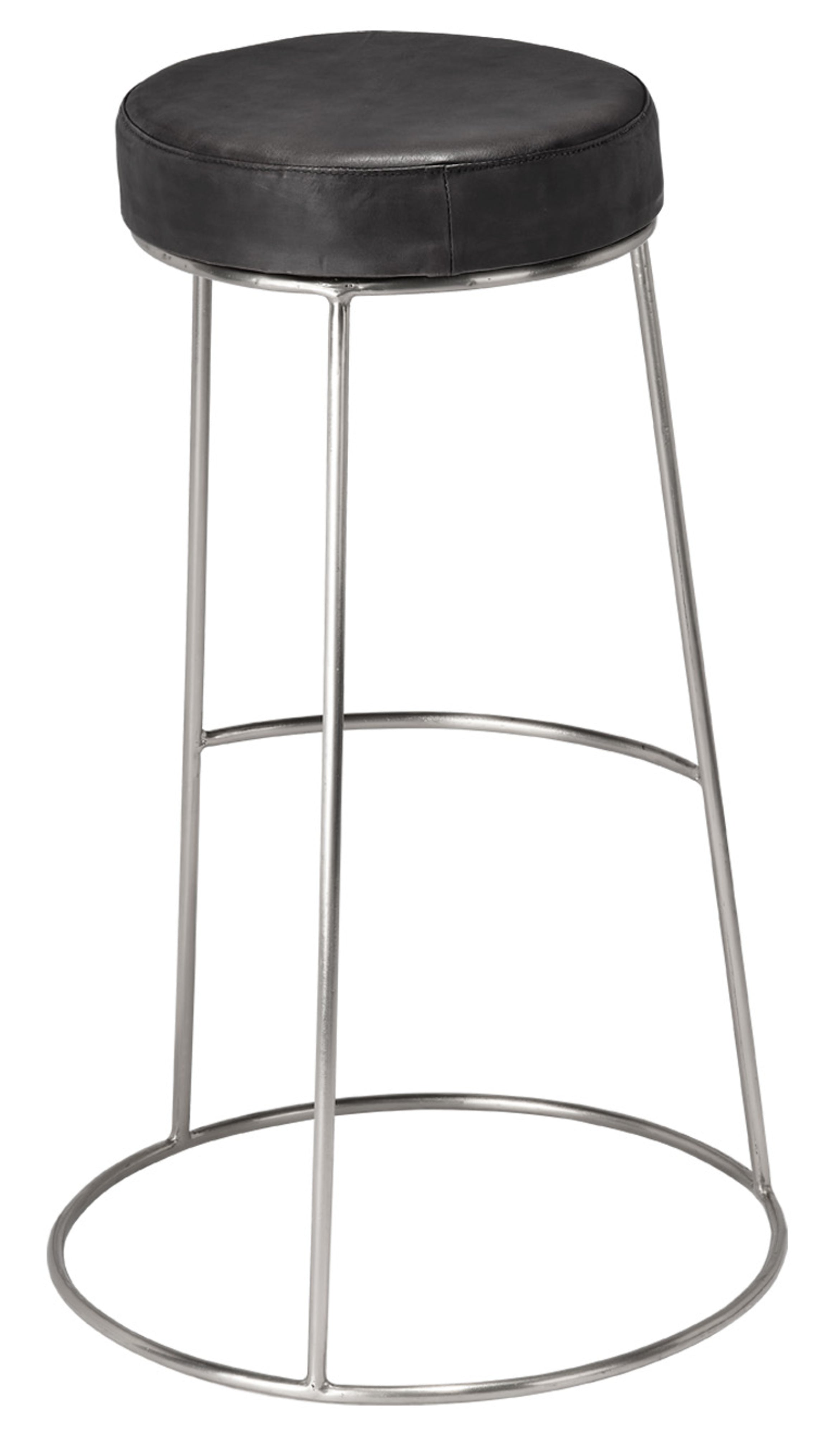 Henry Round Leather Bar Stool