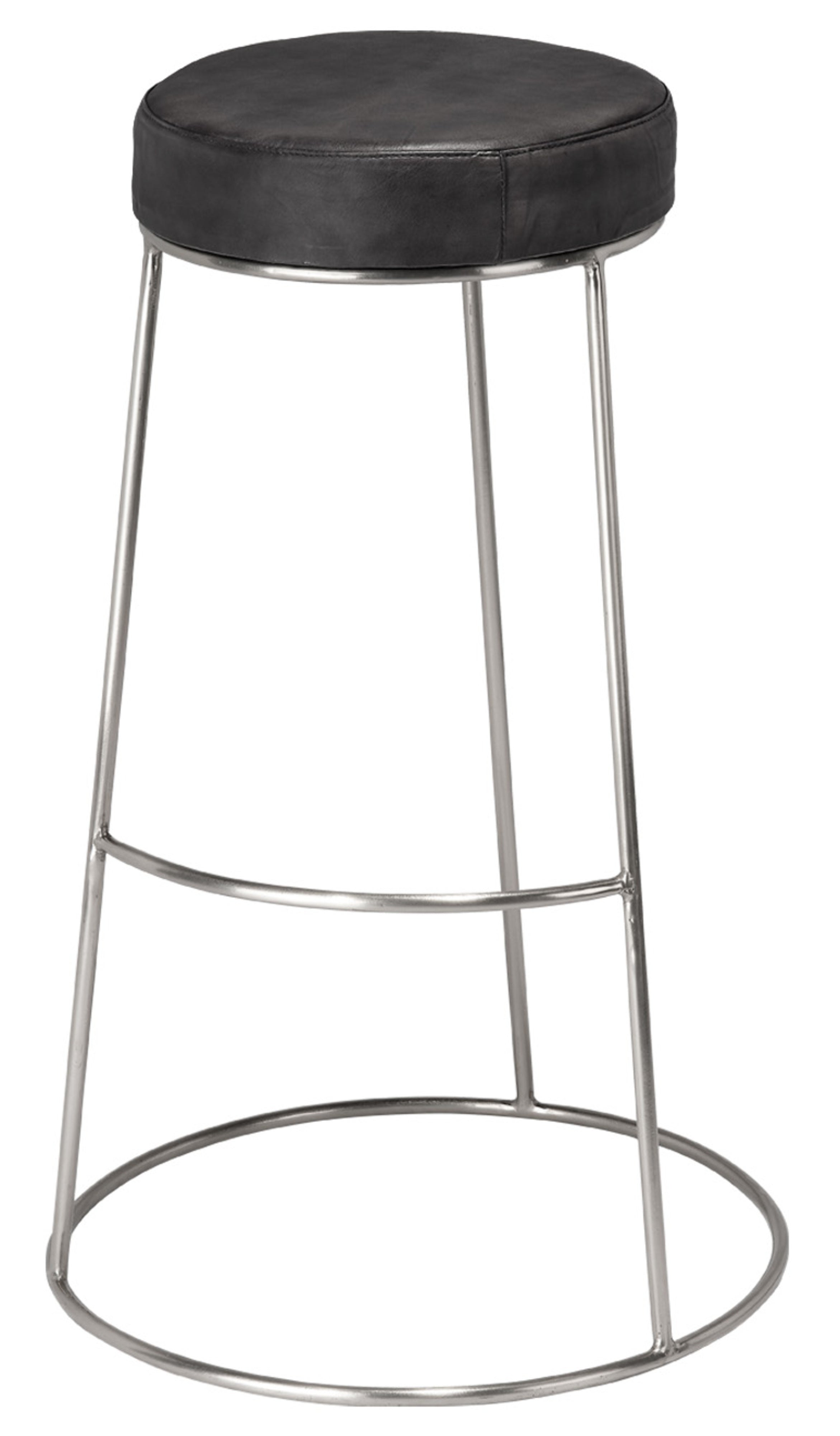 Henry Round Leather Bar Stool