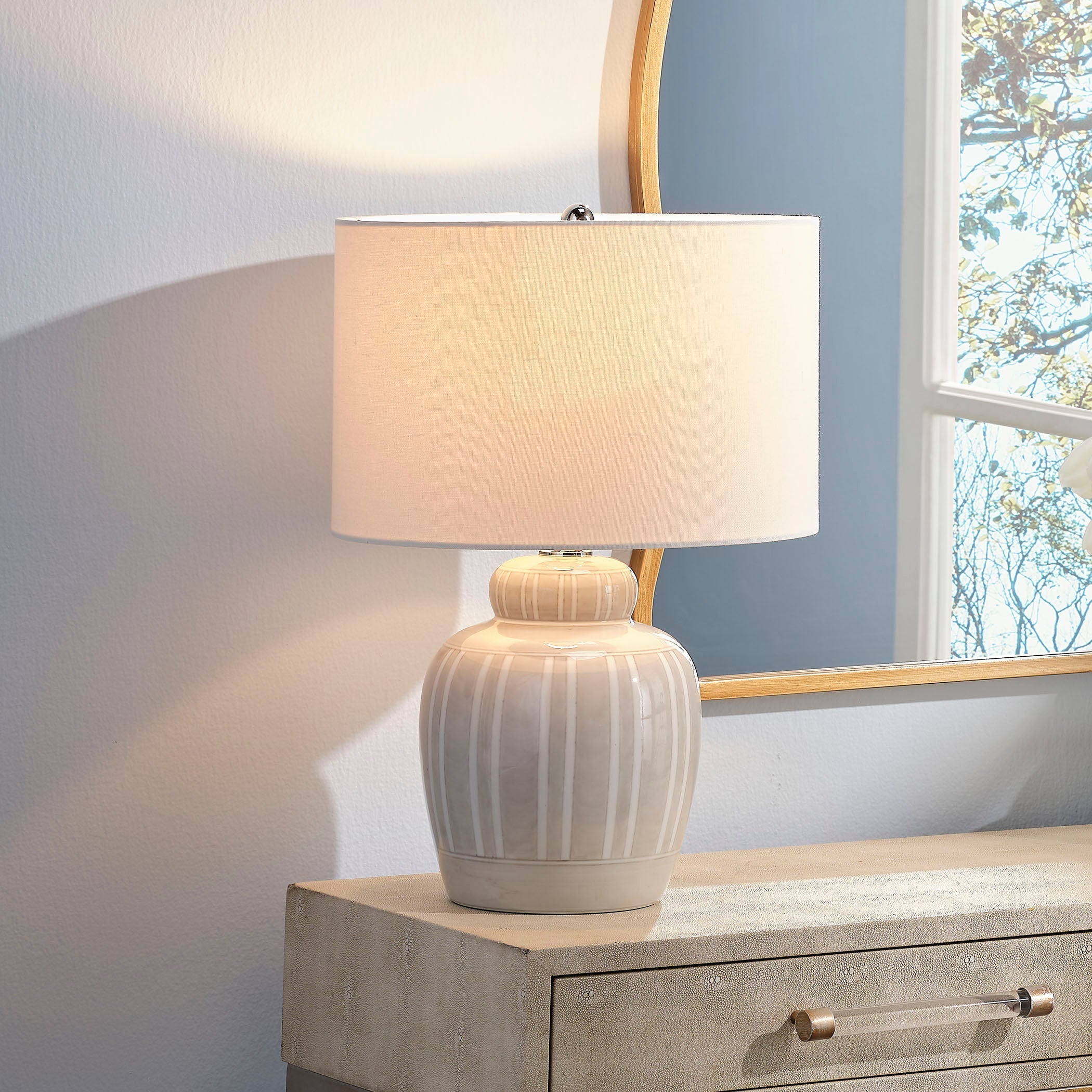 Arthur Ceramic Table Lamp with Linen Shade