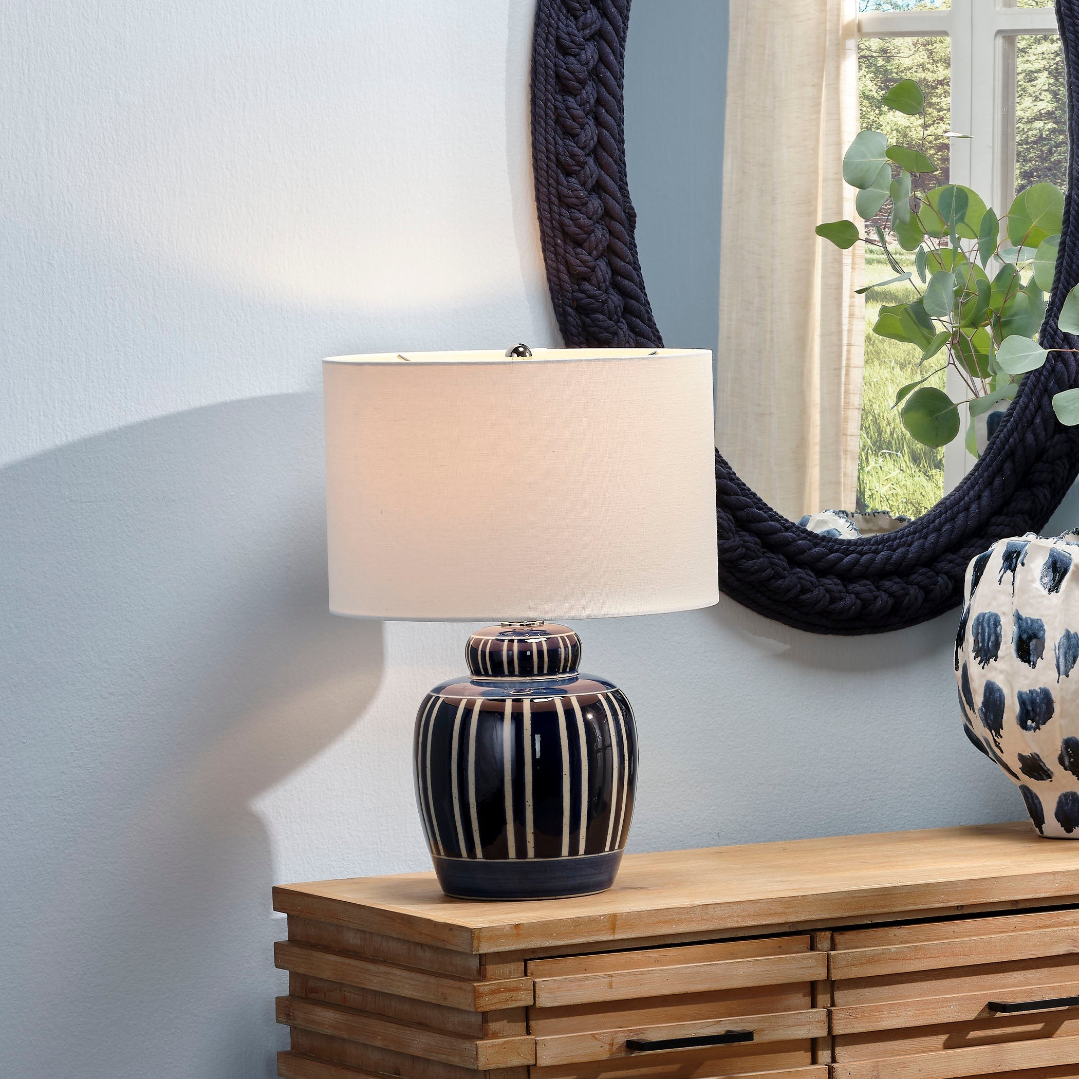 Arthur Ceramic Table Lamp with Linen Shade