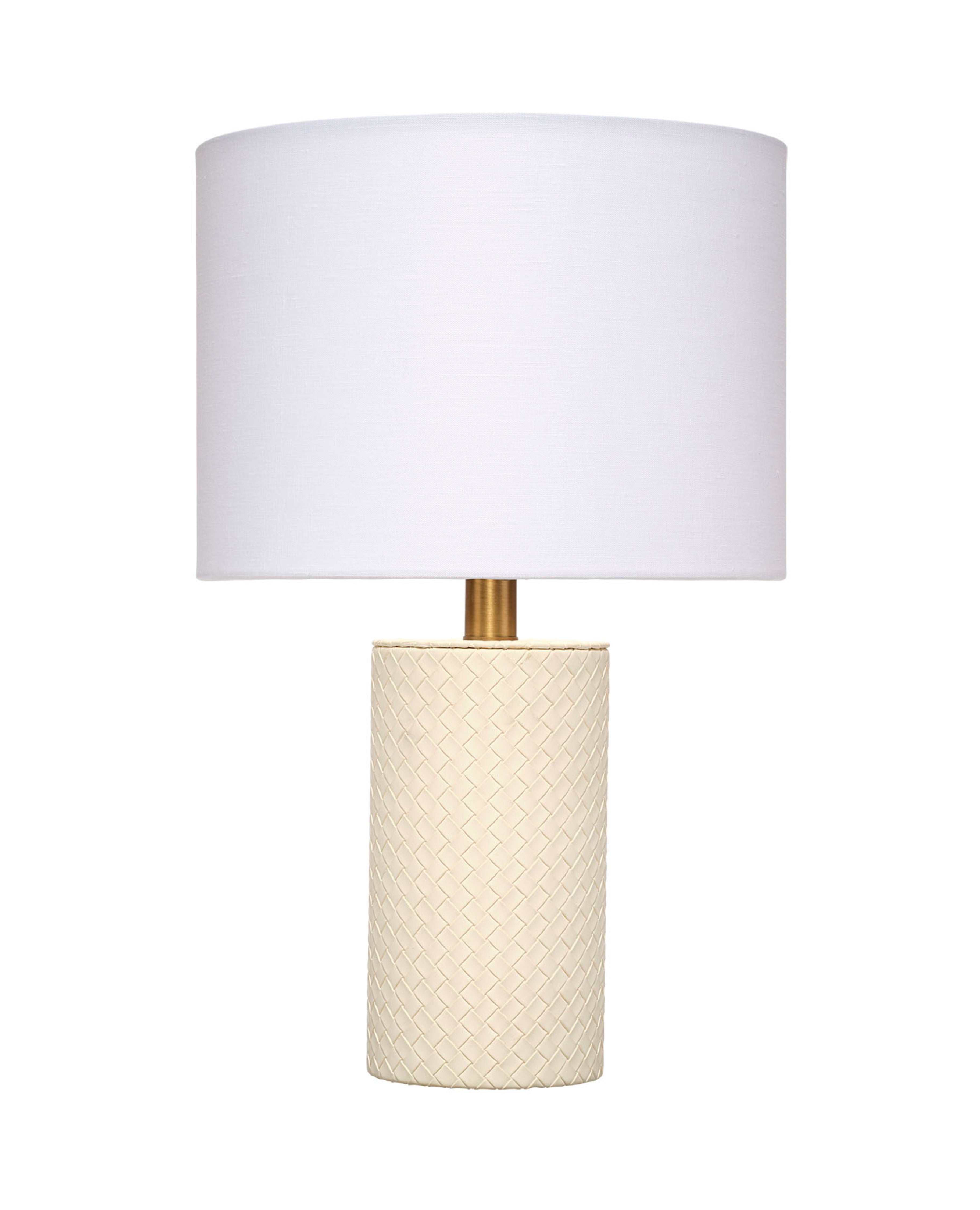Roman Leather Table Lamp with Linen Shade