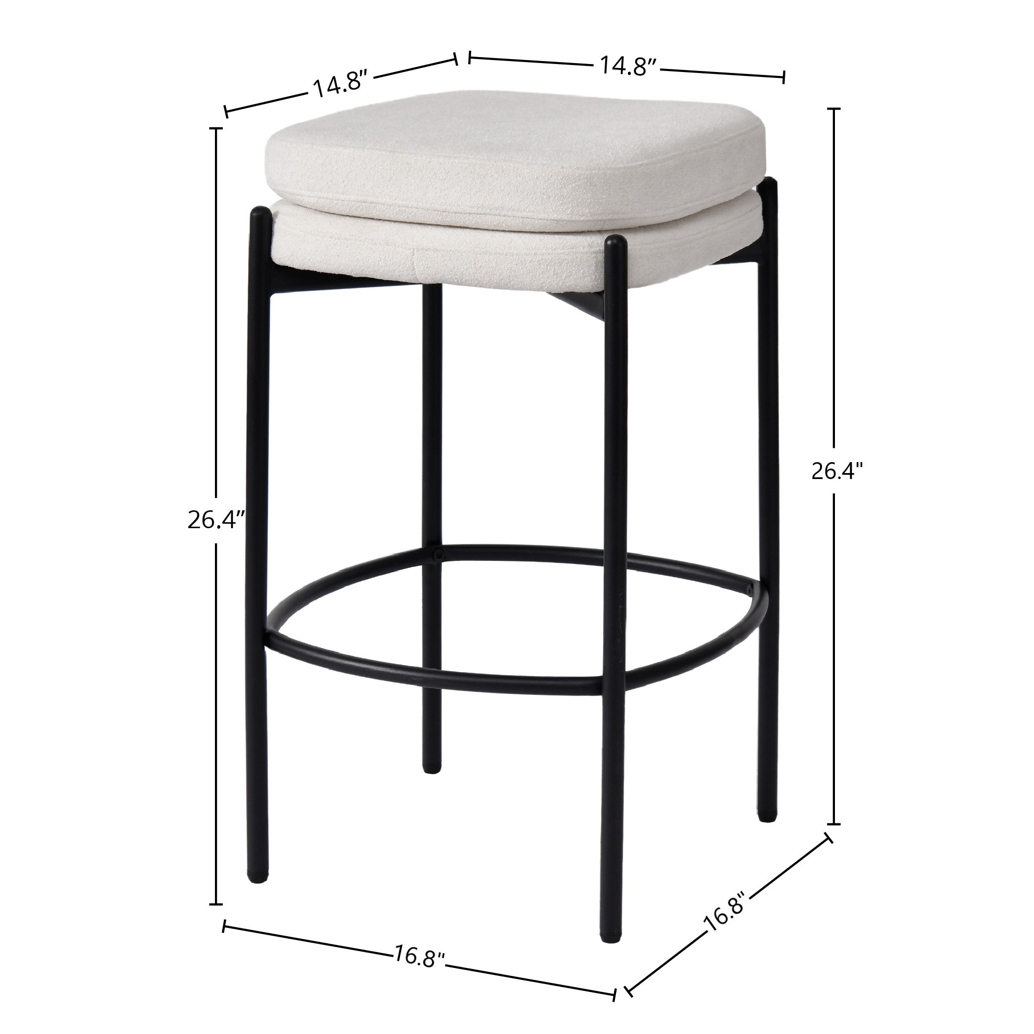 Nina Counter Stool - Oatmeal Set of 2