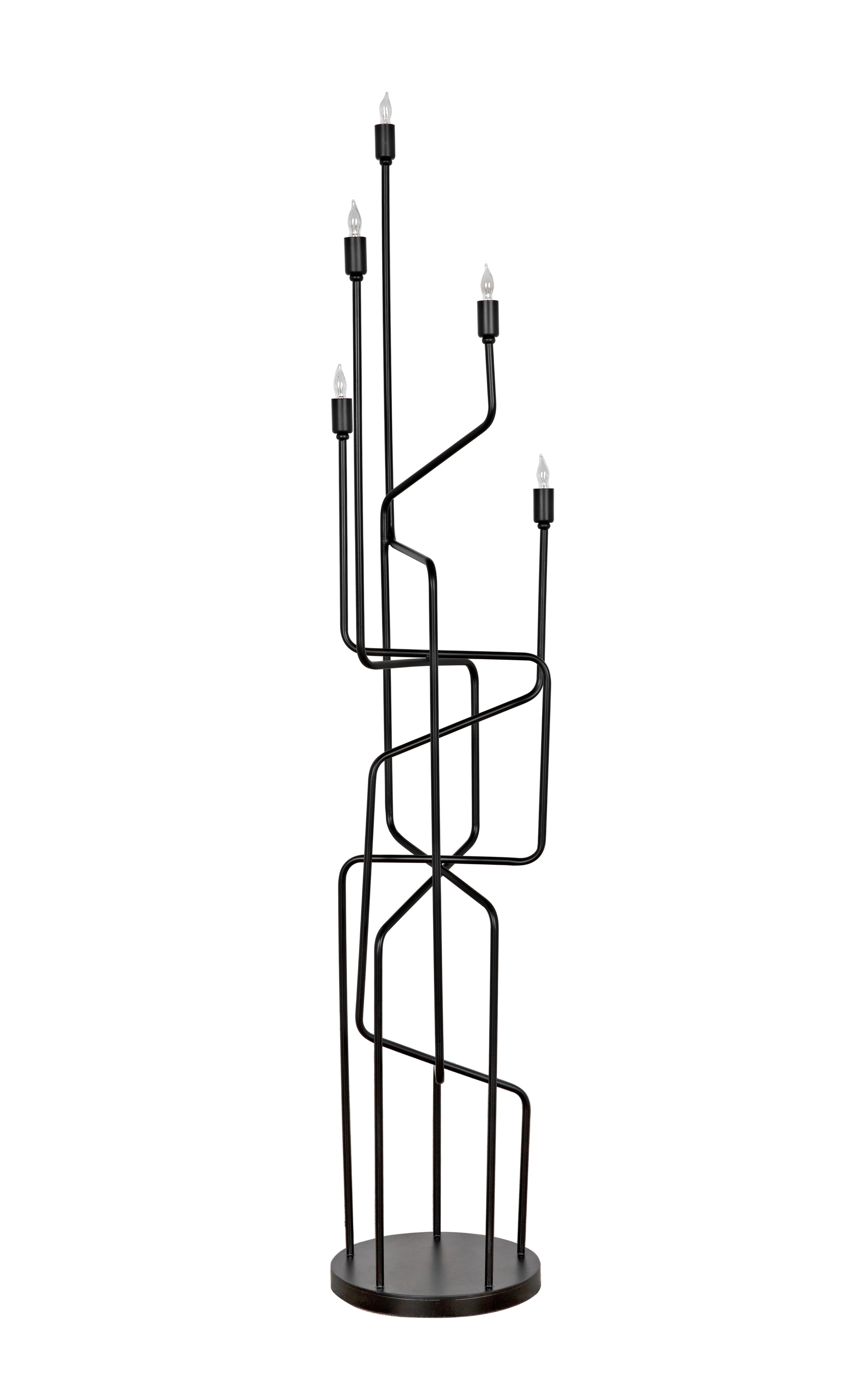 Moriarty Floor Lamp, Black Metal