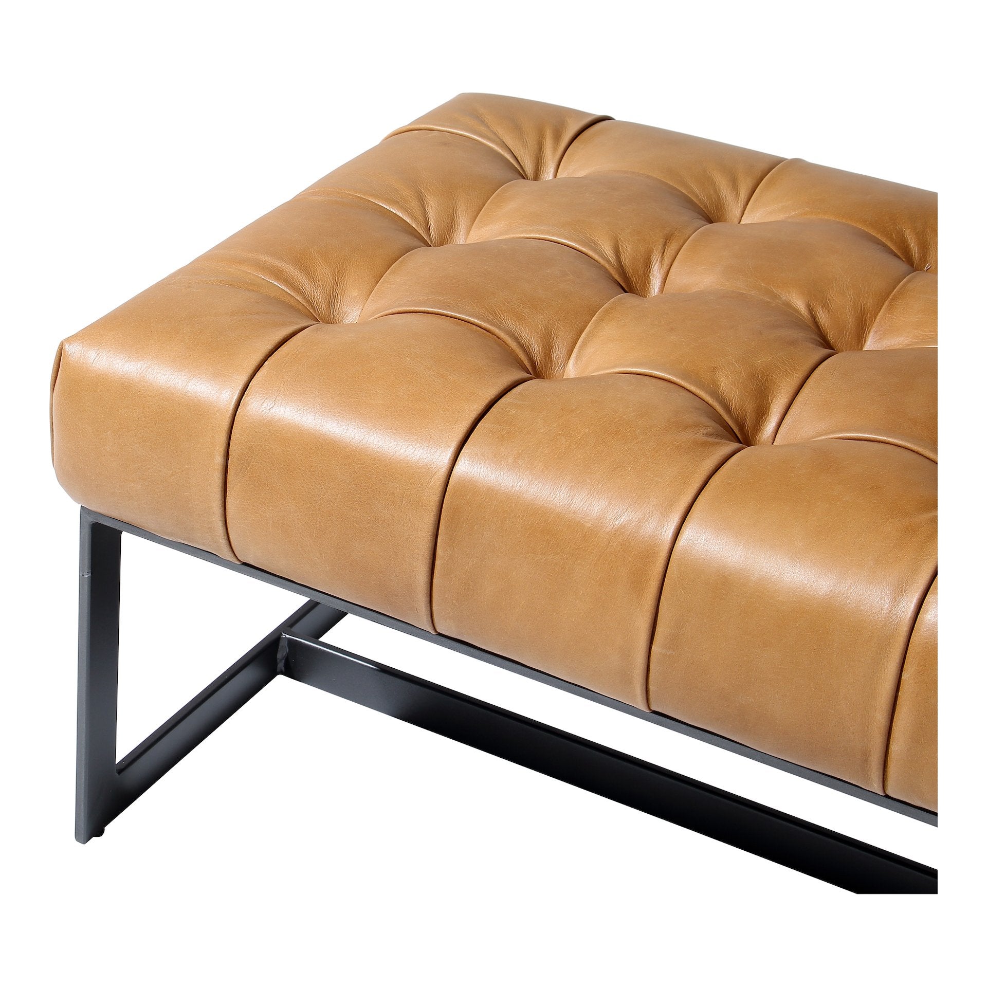 Wyatt Leather Bench, Tan