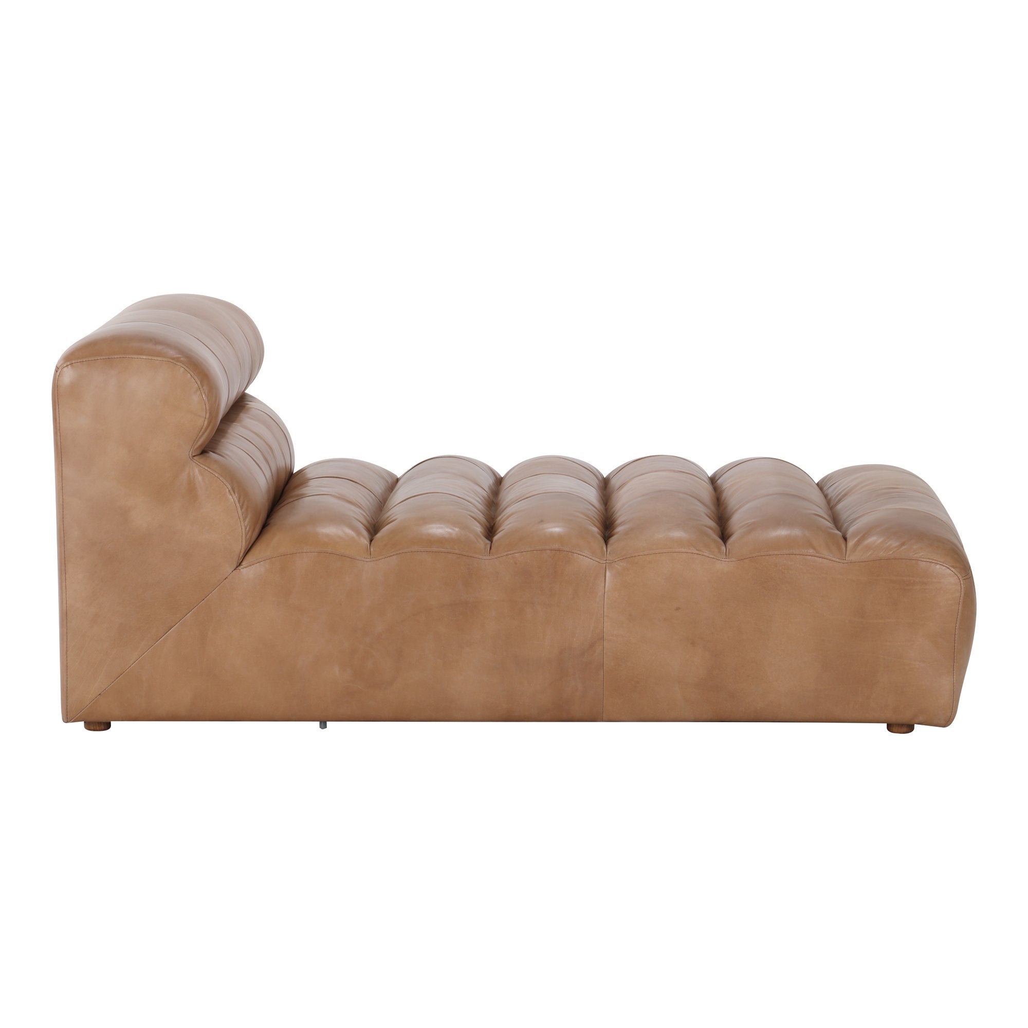 Ramsay Leather Chaise, Brown