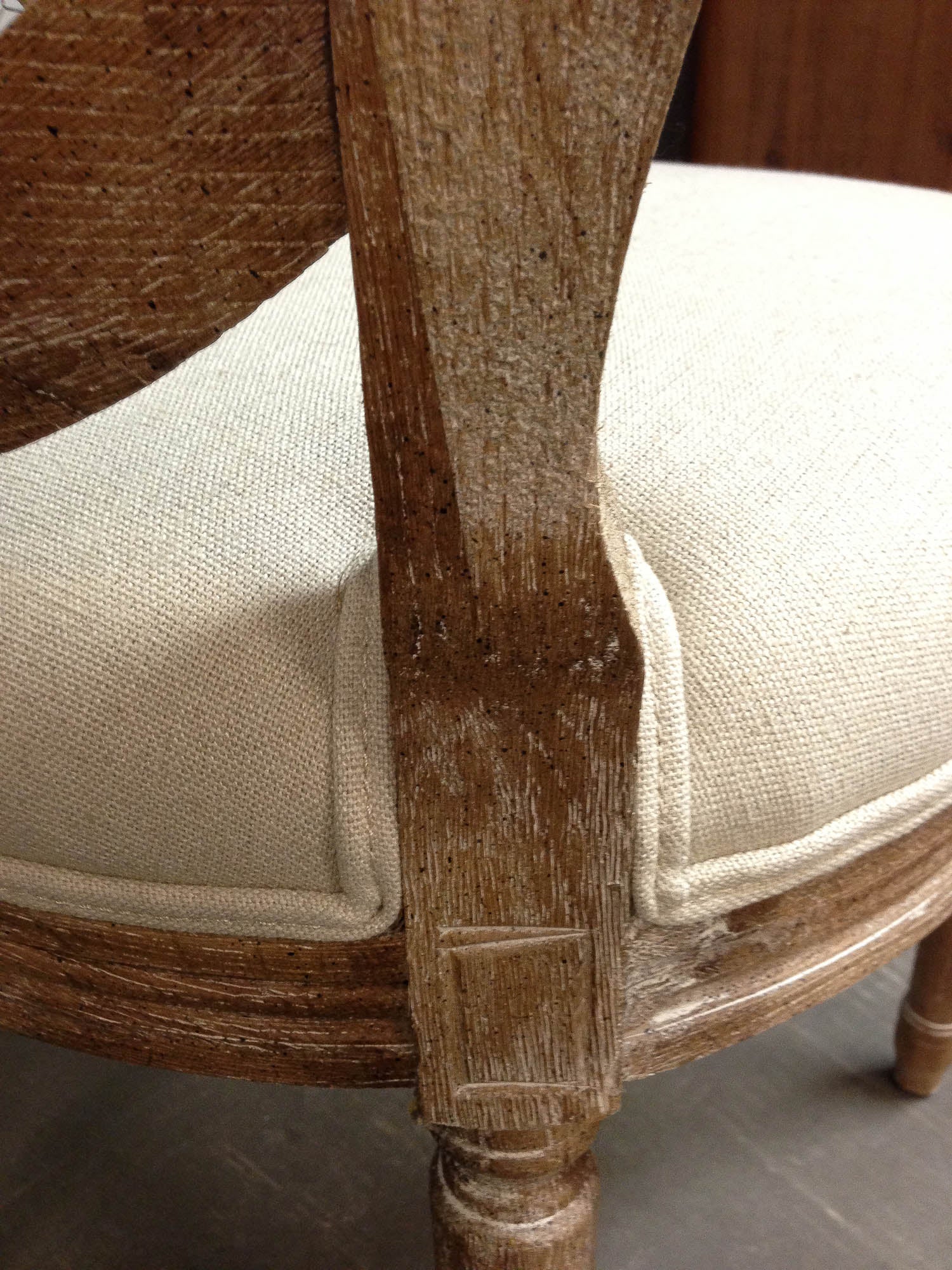 Napoleon Dining Chair W/ Cane Back - Antique Linen Set of 2