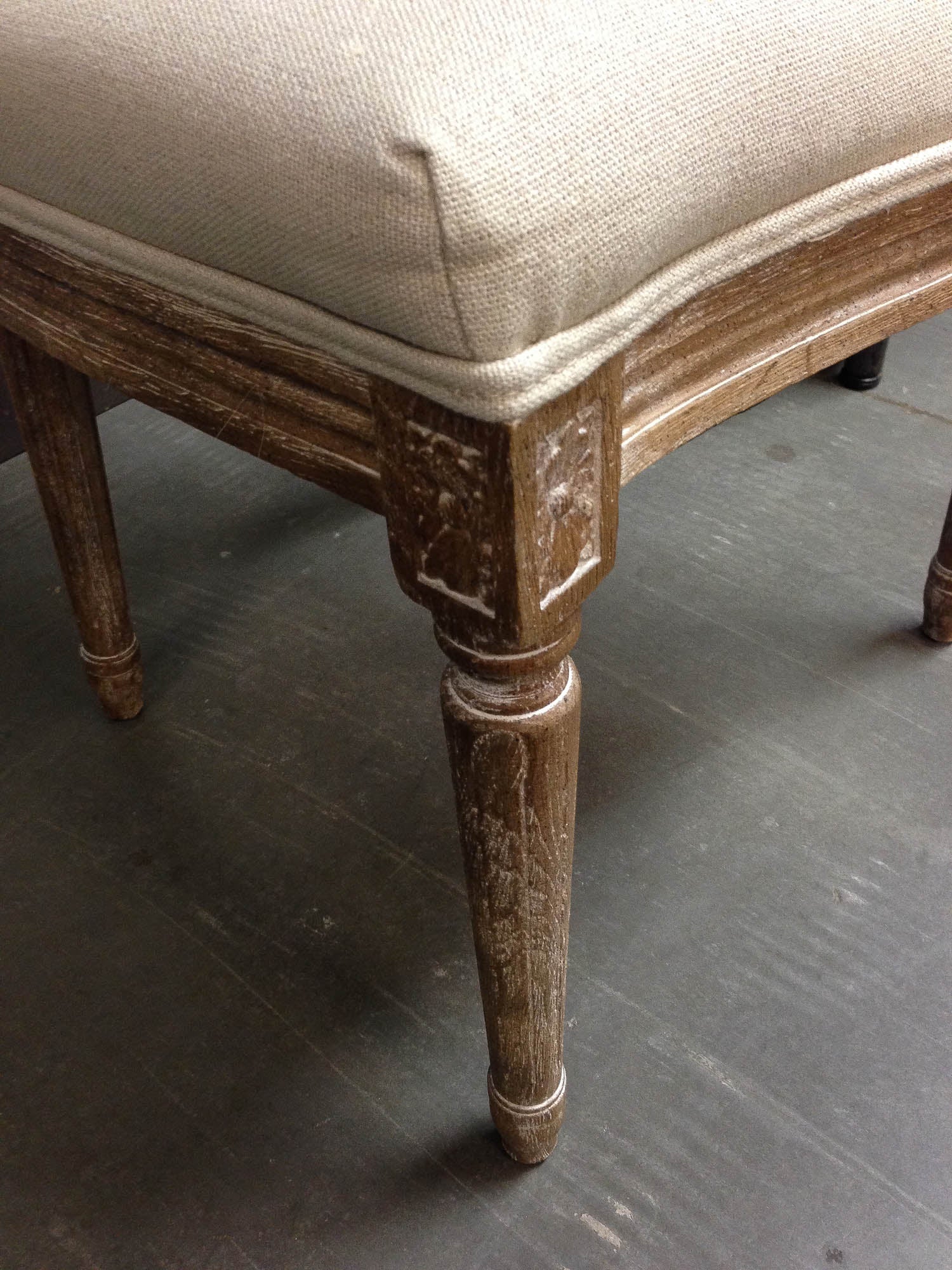Napoleon Dining Chair W/ Cane Back - Antique Linen Set of 2