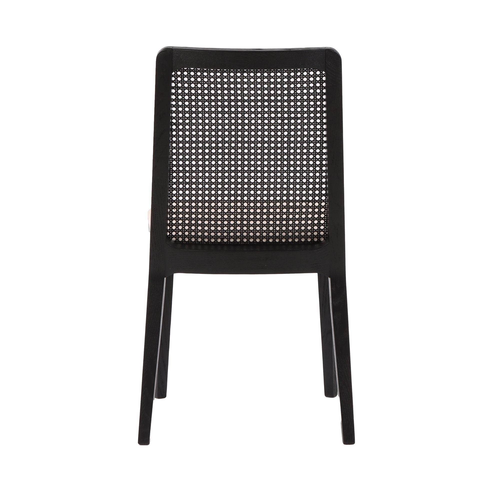 Cane Dining Chair - Oyster Linen/Black Legs - Set of 2