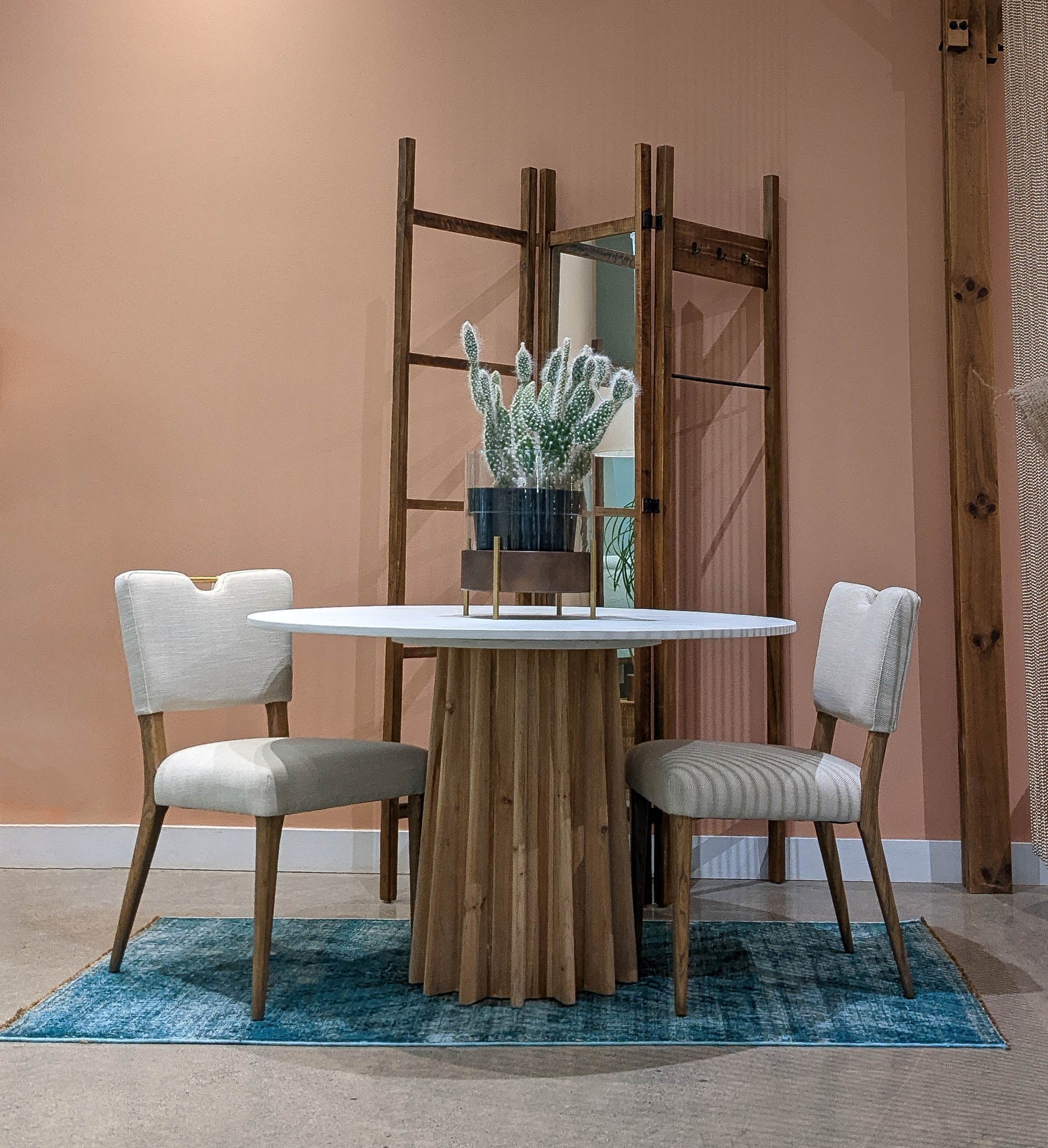 Luella Dining Chair - Sandy Beige/Cool Brown Legs Set of 2