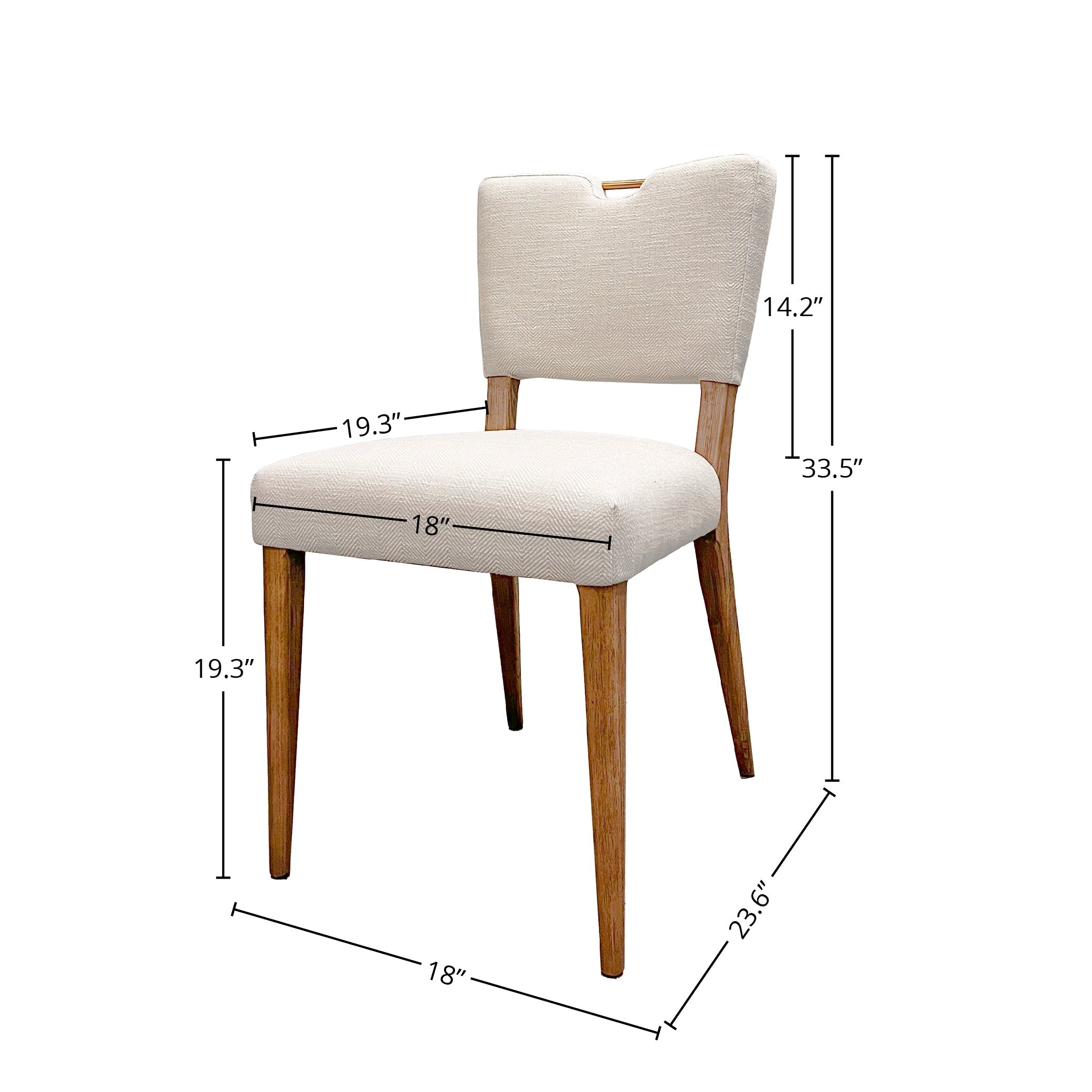 Luella Dining Chair - Sandy Beige/Cool Brown Legs Set of 2