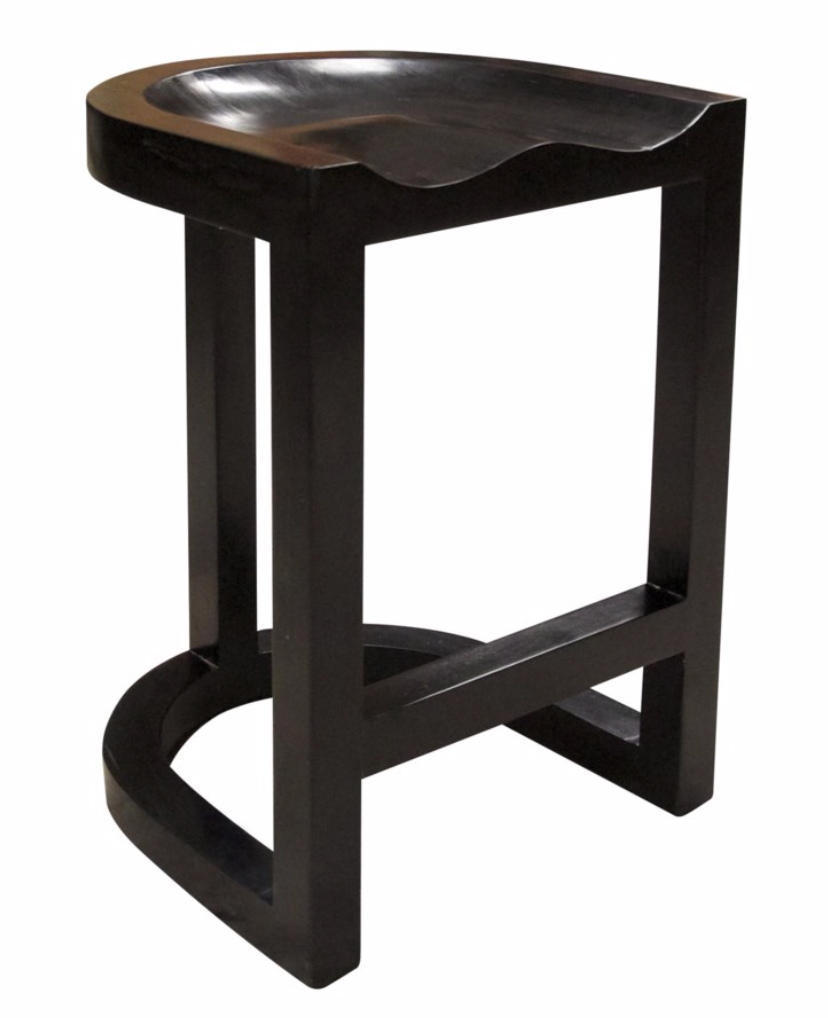 Saddle Counter Stool, Hand Rubbed Black