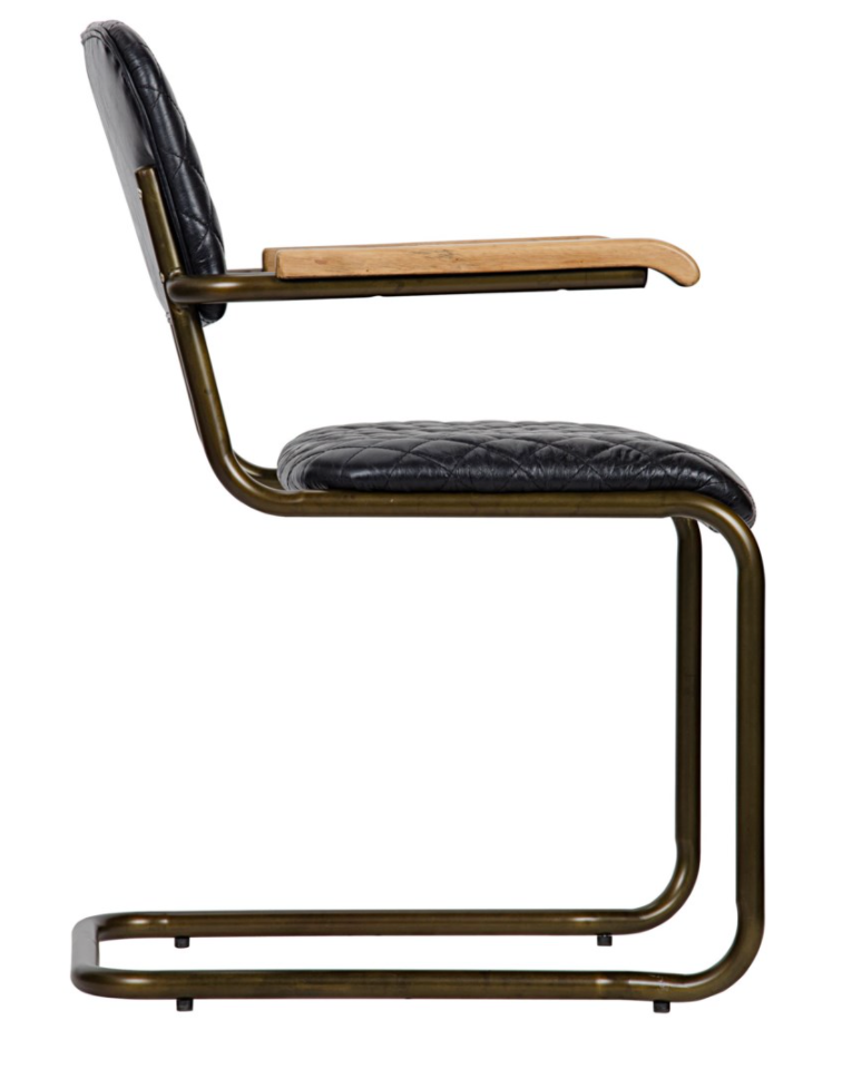 0045 Arm Chair, Vintage Black Leather