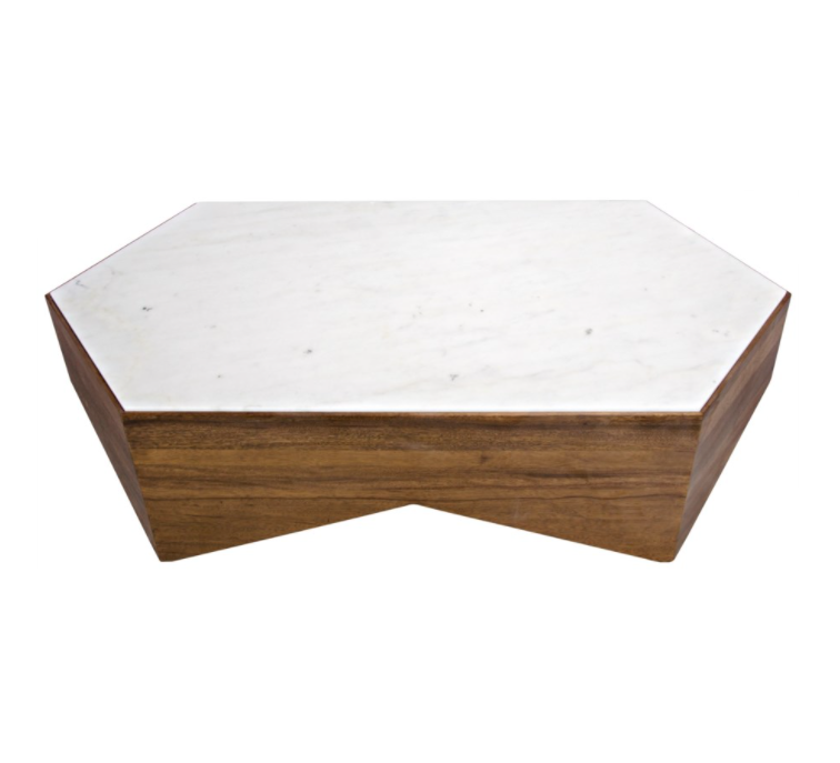 Amsterdam Coffee Table, Dark Walnut, Walnut and Quartz
