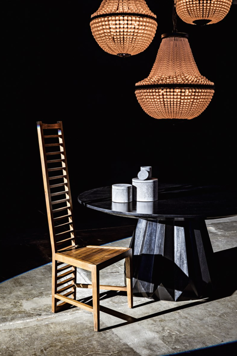 Brosche Dining Table, Hand Rubbed Black