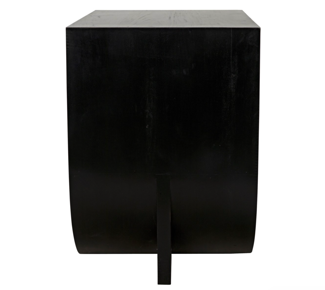 Burton Side Table, Left, Hand Rubbed Black and Teak