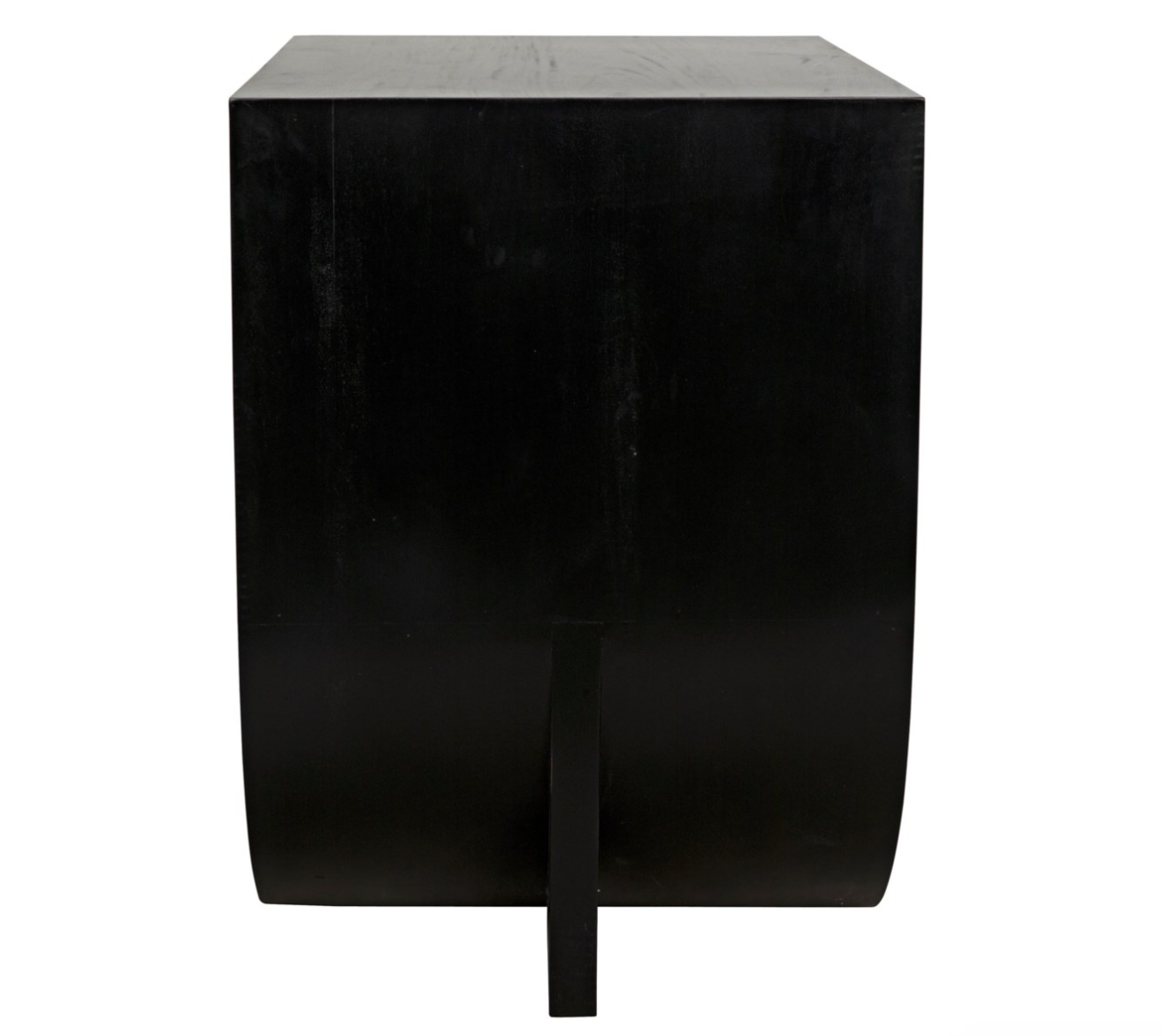 Burton Side Table, Right, Hand Rubbed Black and Teak