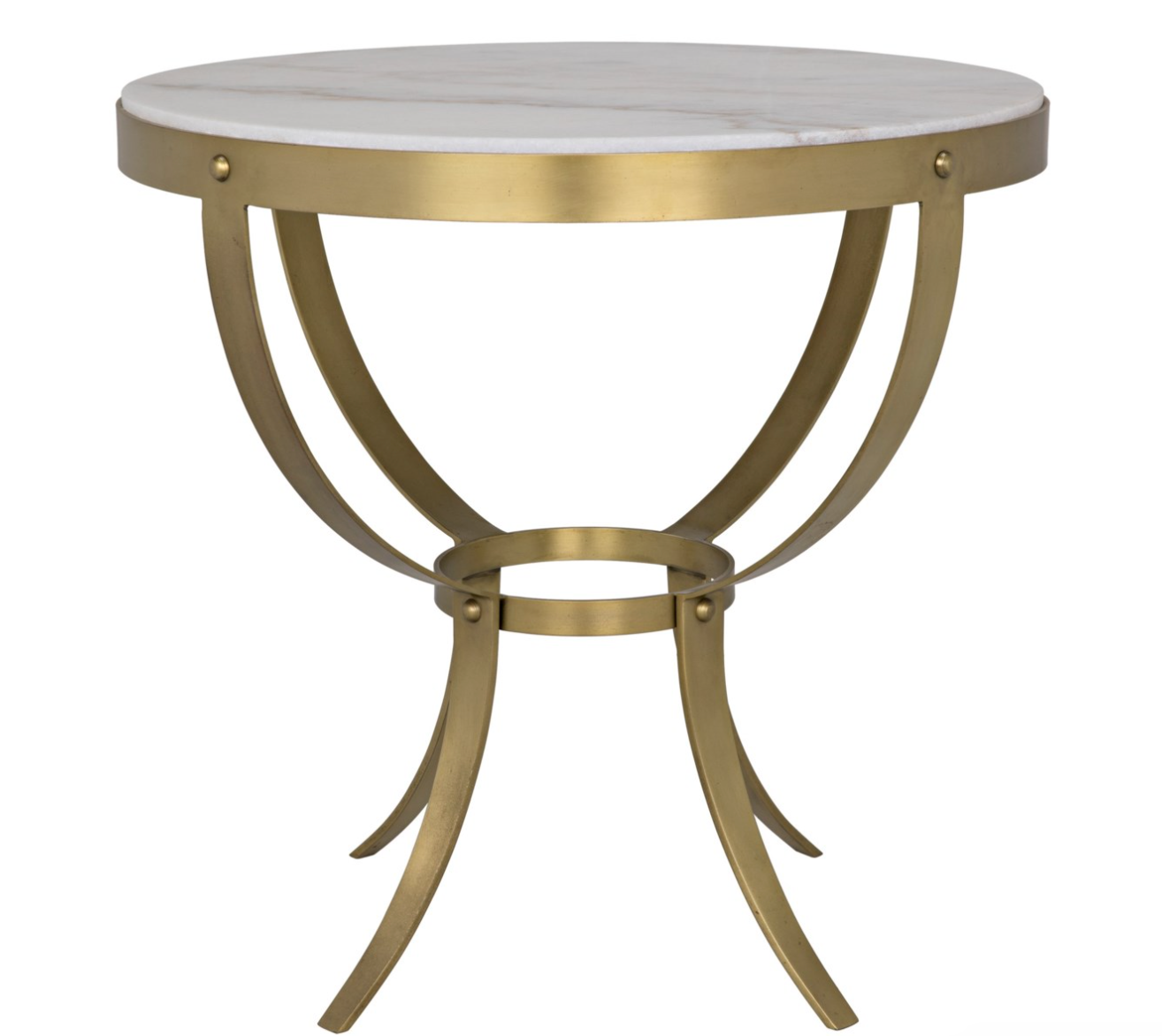 Byron Side Table, Antique Brass and Stone