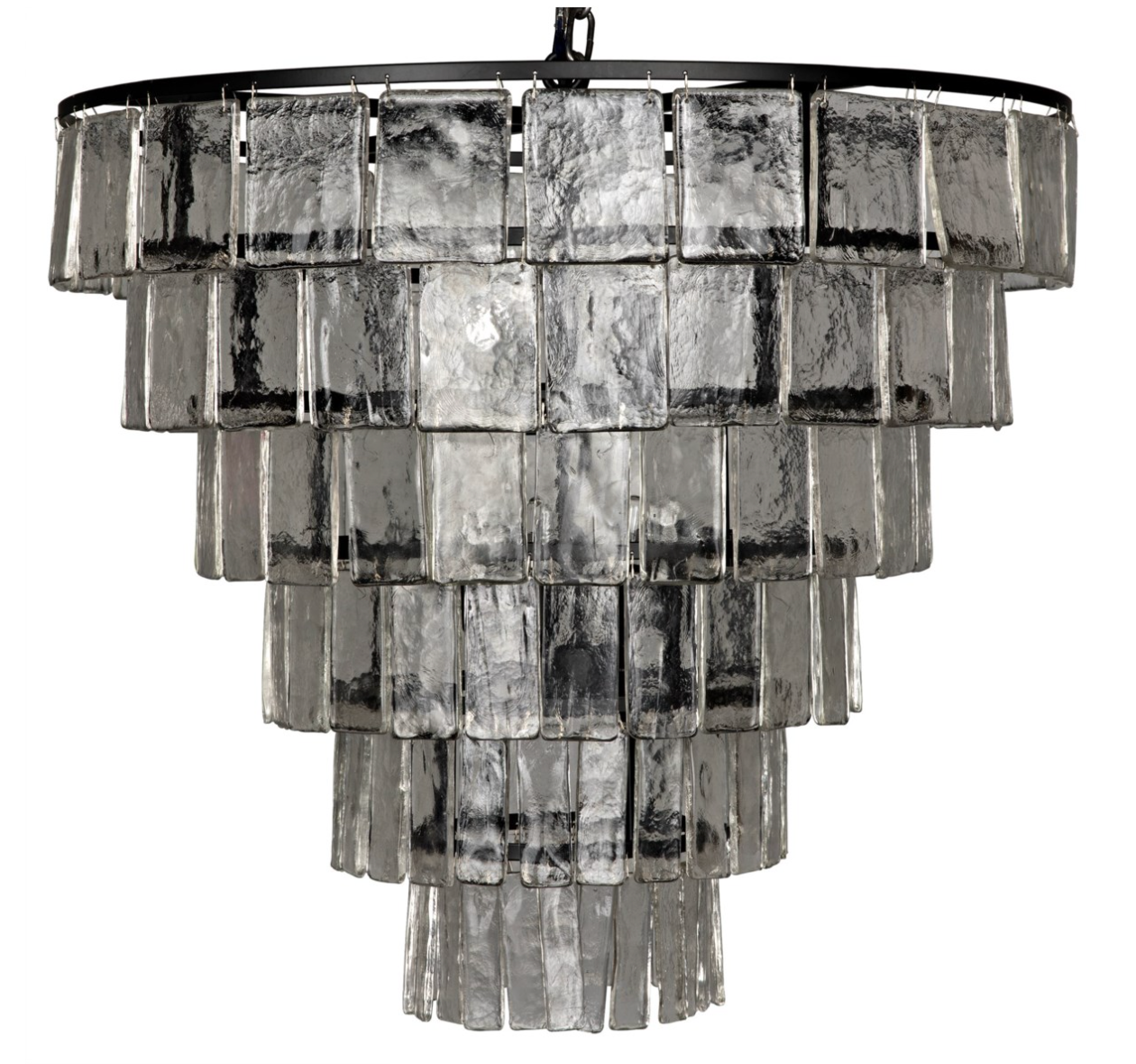 Carnegie Chandelier, Black Metal, Large