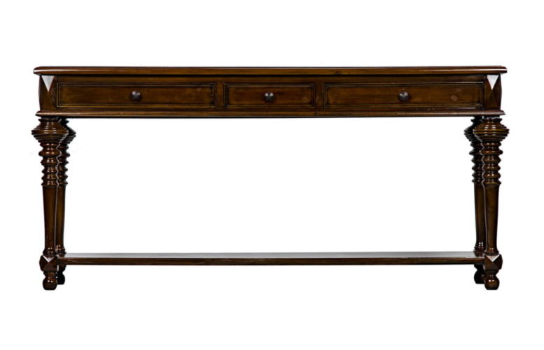 Colonial Sofa Table, Distressed Brown