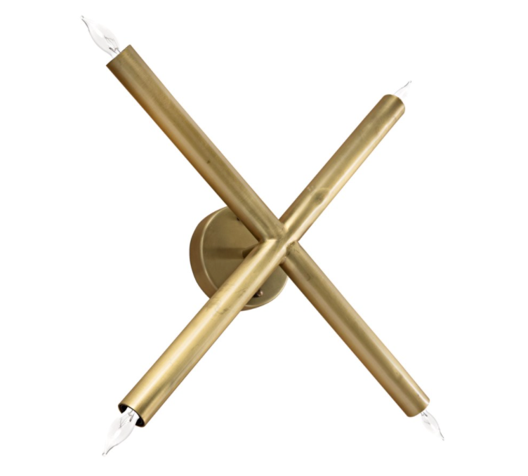 Cross Sconce, Antique Brass