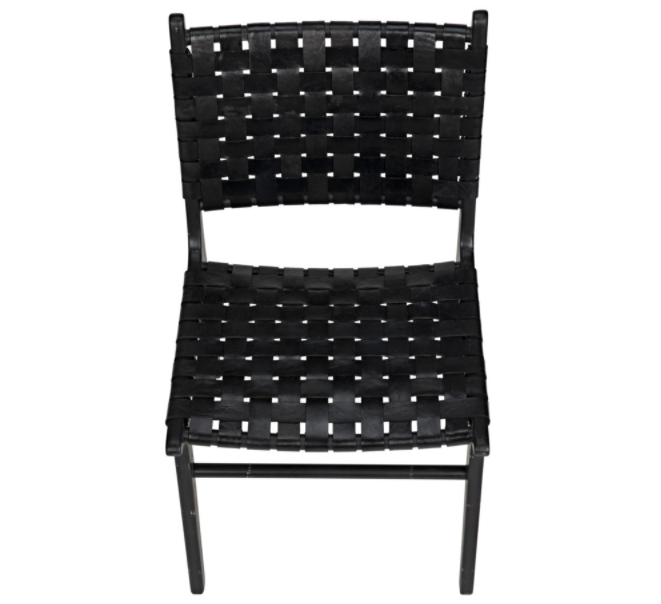 Dede Dining Chair, Leather, Black