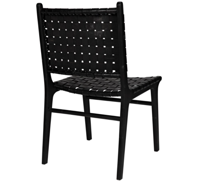 Dede Dining Chair, Leather, Black