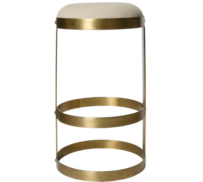 Dior Bar Stool, Antique Brass